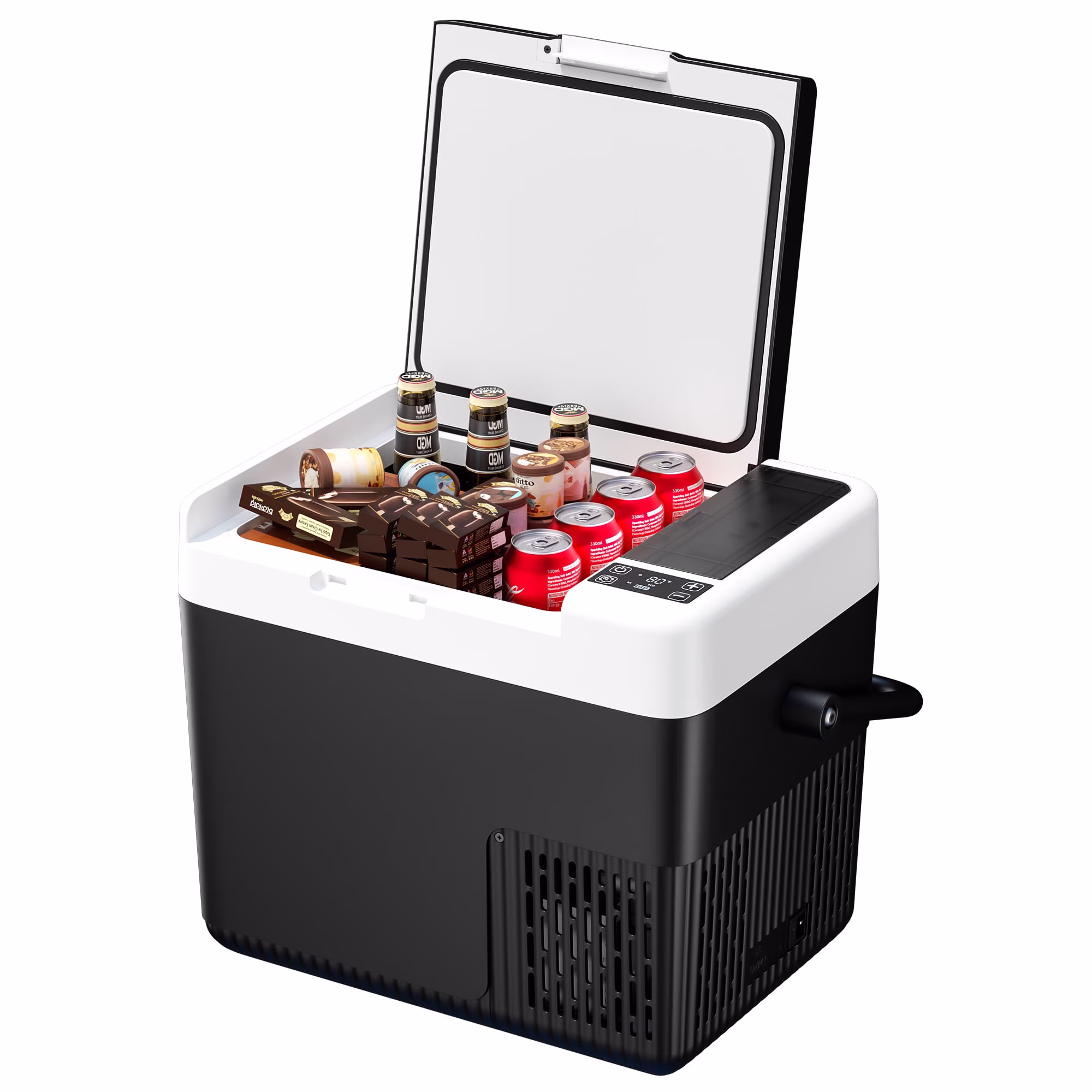 Simzlife 12V Portable Car Refrigerator - 19QT(18L), -4℉~68℉, 12/24V DC & 110-240V AC, Mini Fridge for RV/Camping/Travel/Truck/Home, Black