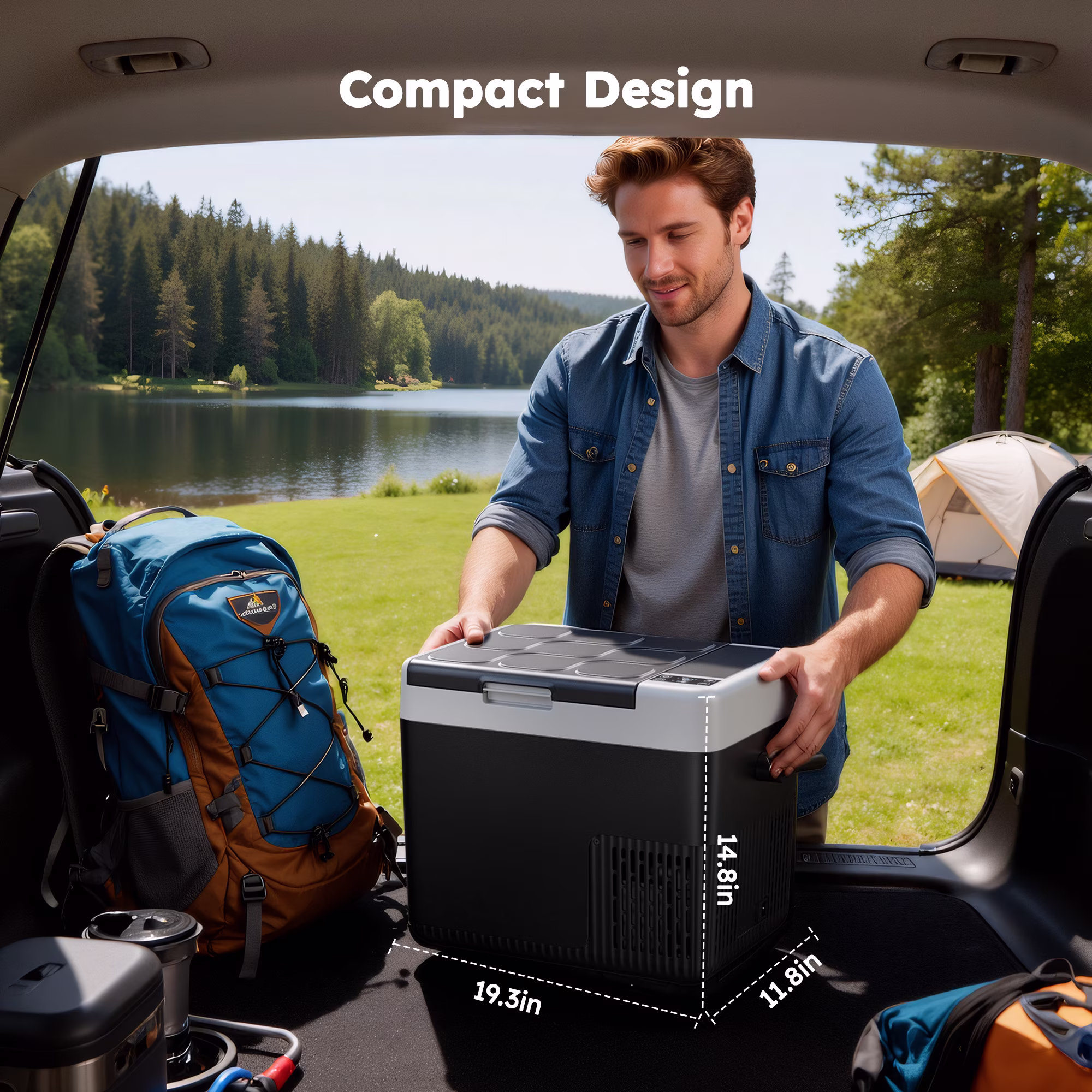 Simzlife 12V Portable Car Refrigerator - 19QT(18L), -4℉~68℉, 12/24V DC & 110-240V AC, Mini Fridge for RV/Camping/Travel/Truck/Home, Black - Image 5