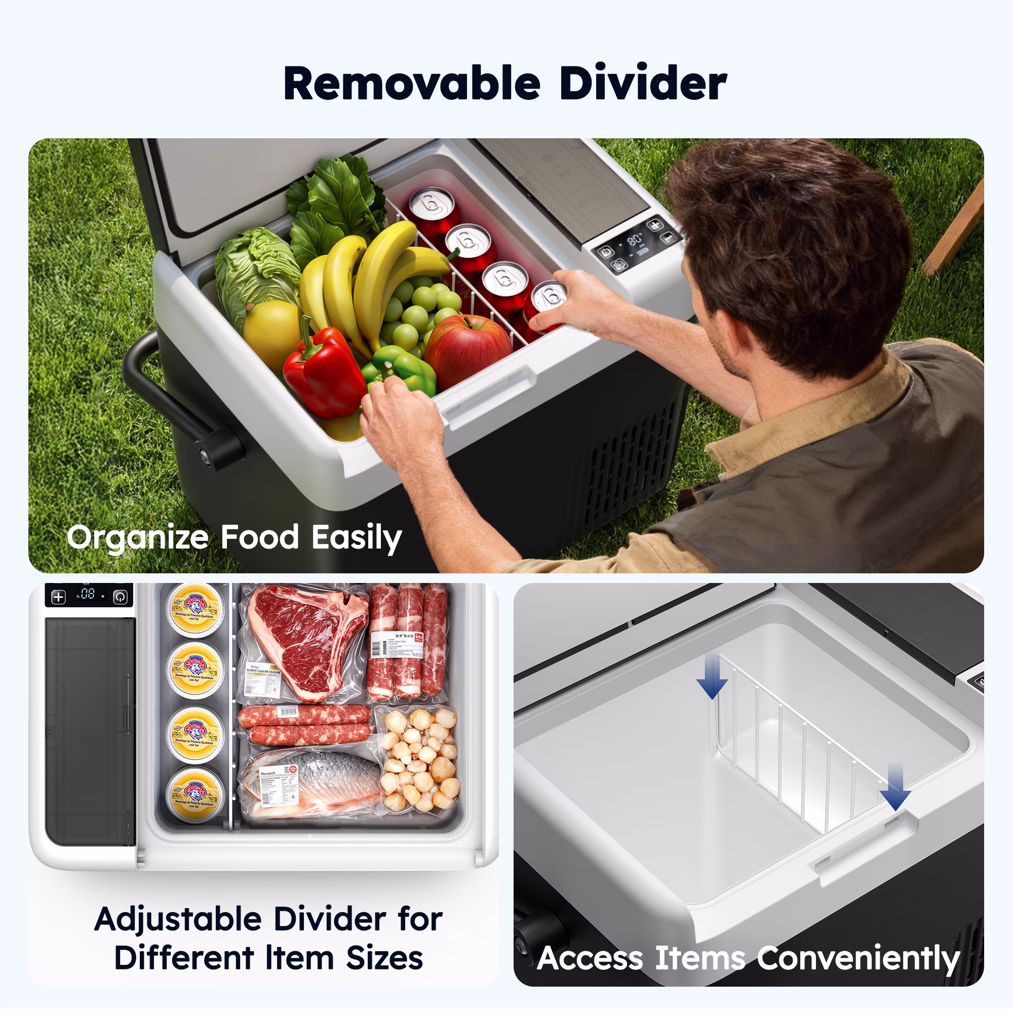Simzlife 12V Portable Car Refrigerator - 19QT(18L), -4℉~68℉, 12/24V DC & 110-240V AC, Mini Fridge for RV/Camping/Travel/Truck/Home, Black - Image 2