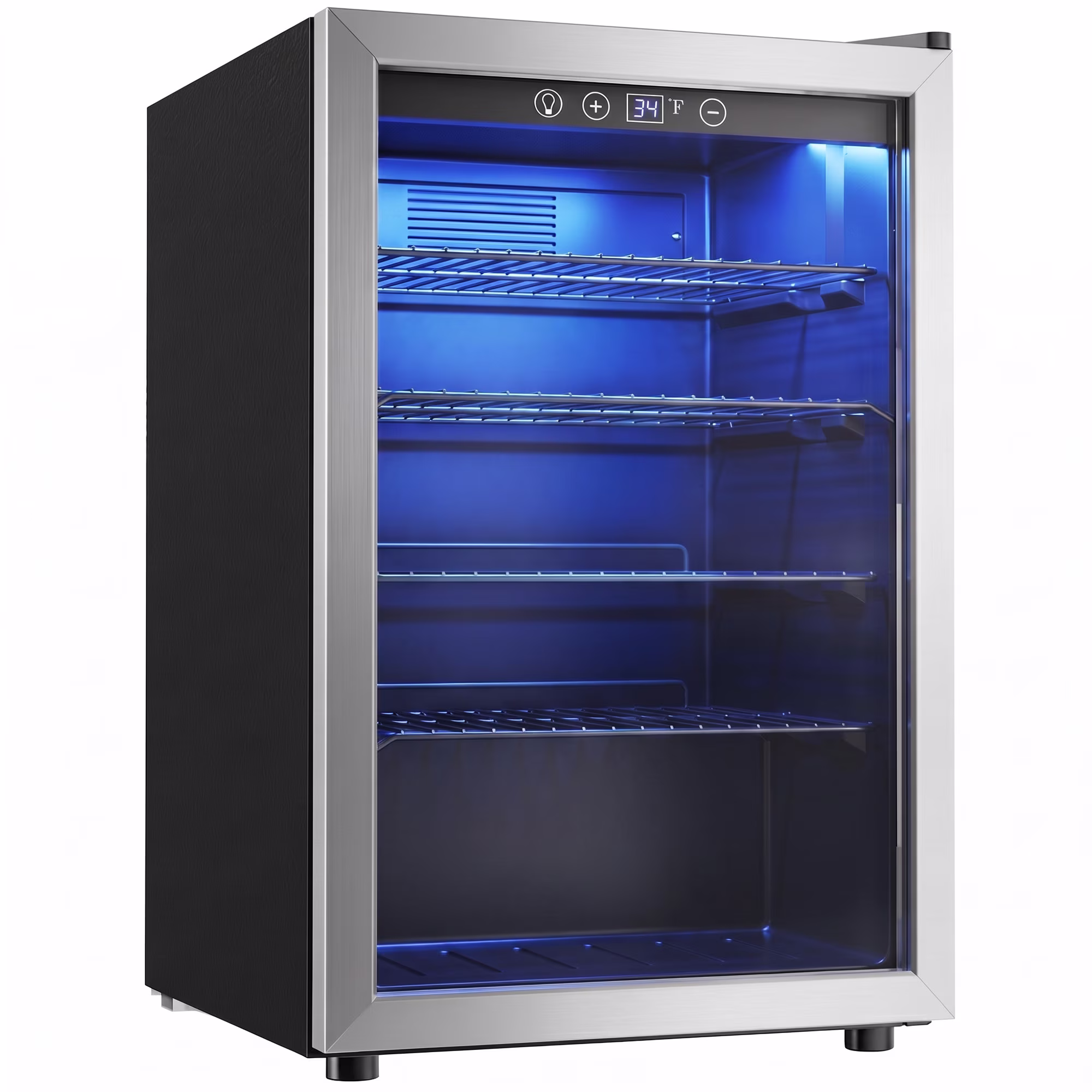 Simzlife 150 Can Beverage Refrigerator Cooler, 4.5 Cu.Ft Drink Fridge for Soda Wine Beer, Adjustable Temperature Control for Home Office,Silver - Image 5