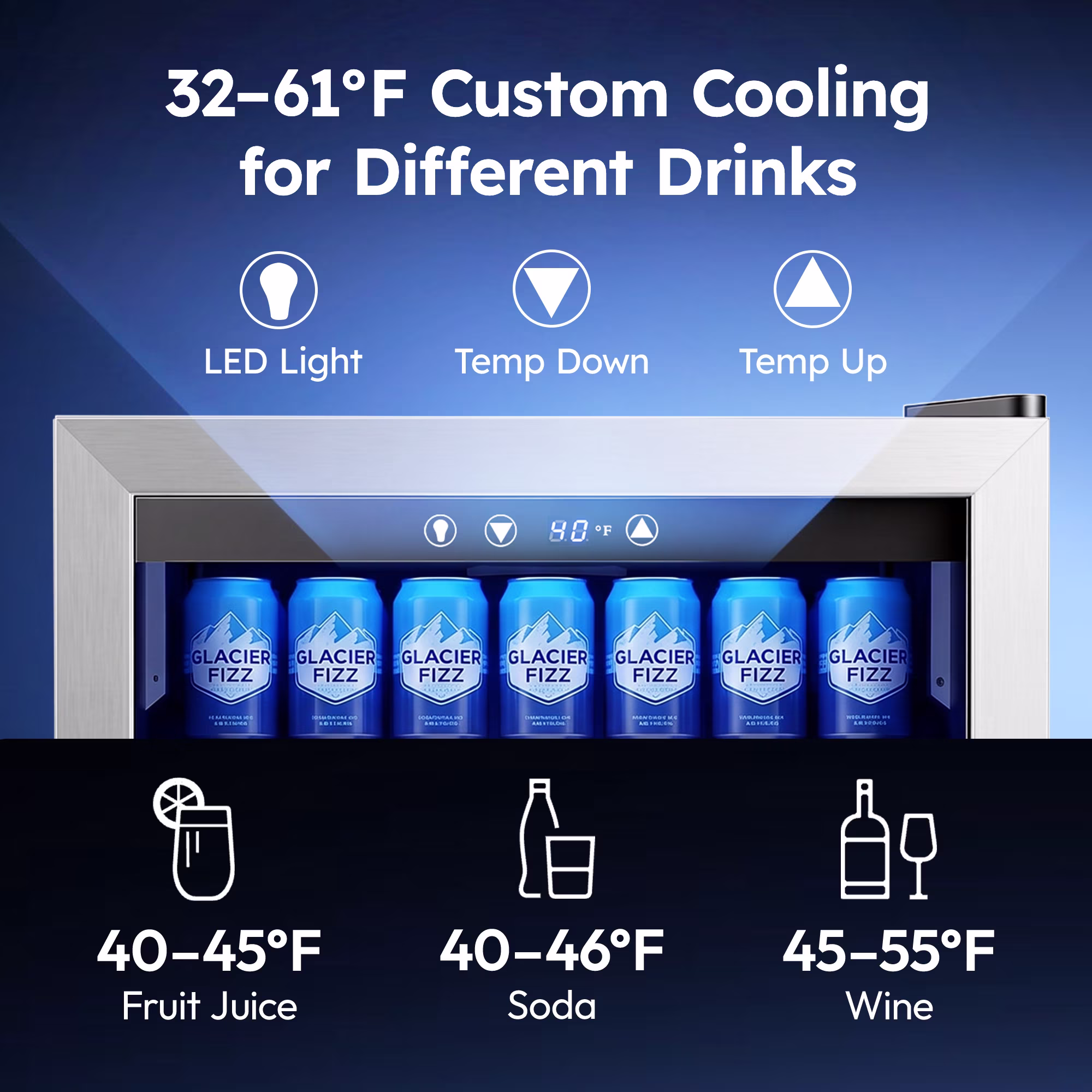 Simzlife 150 Can Beverage Refrigerator Cooler, 4.5 Cu.Ft Drink Fridge for Soda Wine Beer, Adjustable Temperature Control for Home Office,Silver - Image 2