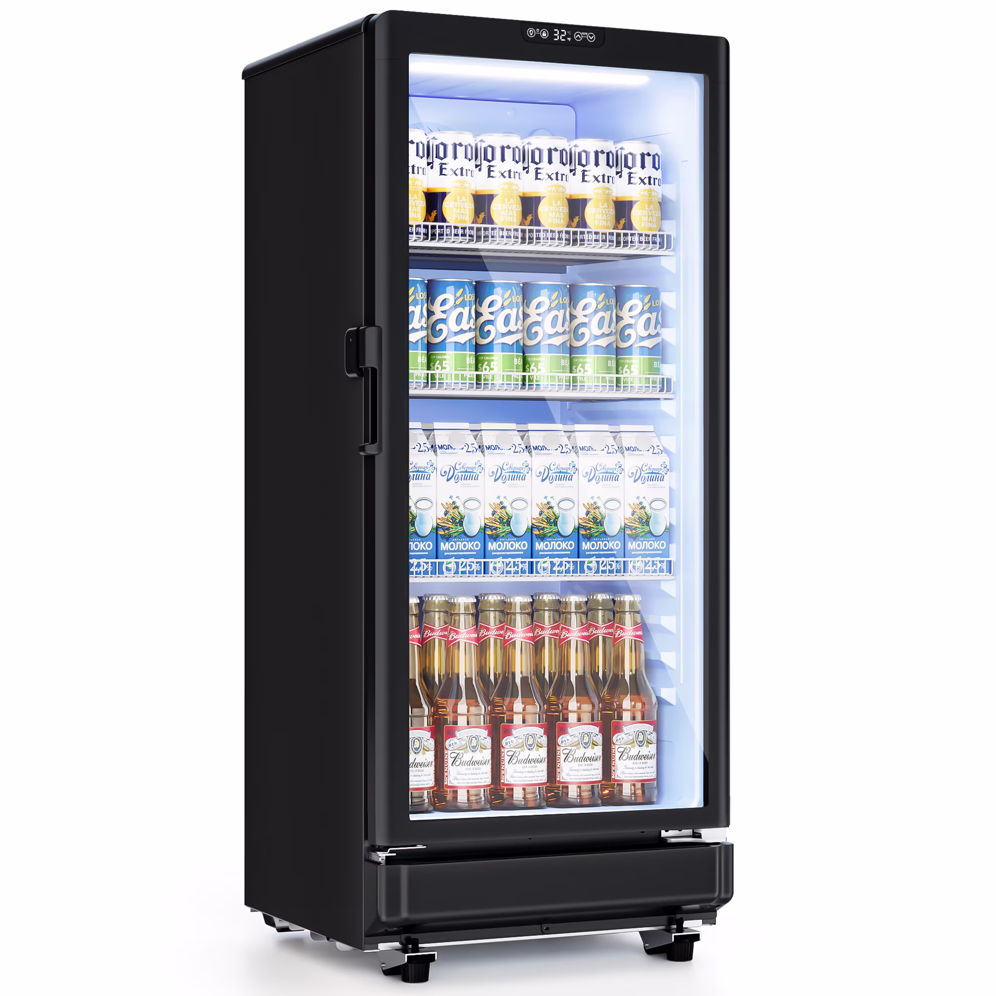 Simzlife Commercial Beverage Refrigerator, Large Refrigerator with Double-Tempered Glass Door, Beverage Cooler for Bar, Office, Restaurant - Image 3