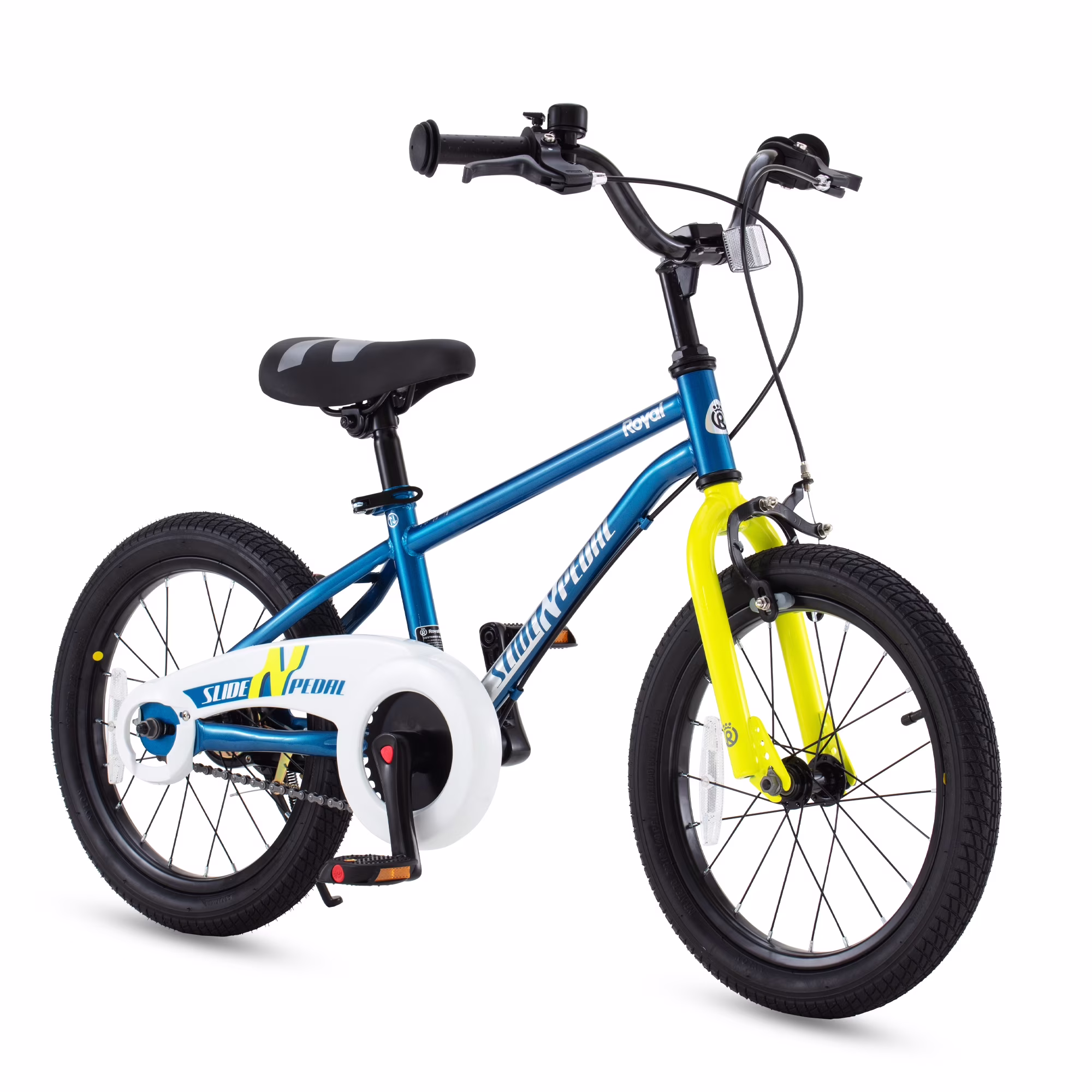 SLIDE N PEDAL 16in Kids Bike EZ Balance Pedal Switchable Bicycle, Blue