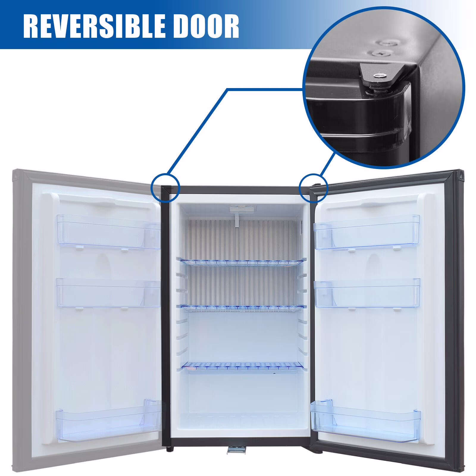 SMAD 12V RV Refrigerator Truck Mini Fridge AC / DC Compact Silent 1.7 Cu ft Lock - Image 2