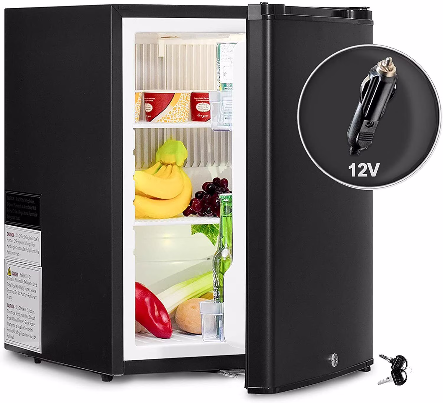 SMAD 2.1 cu.ft Portable Mini Fridge with Lock, Black - Image 5
