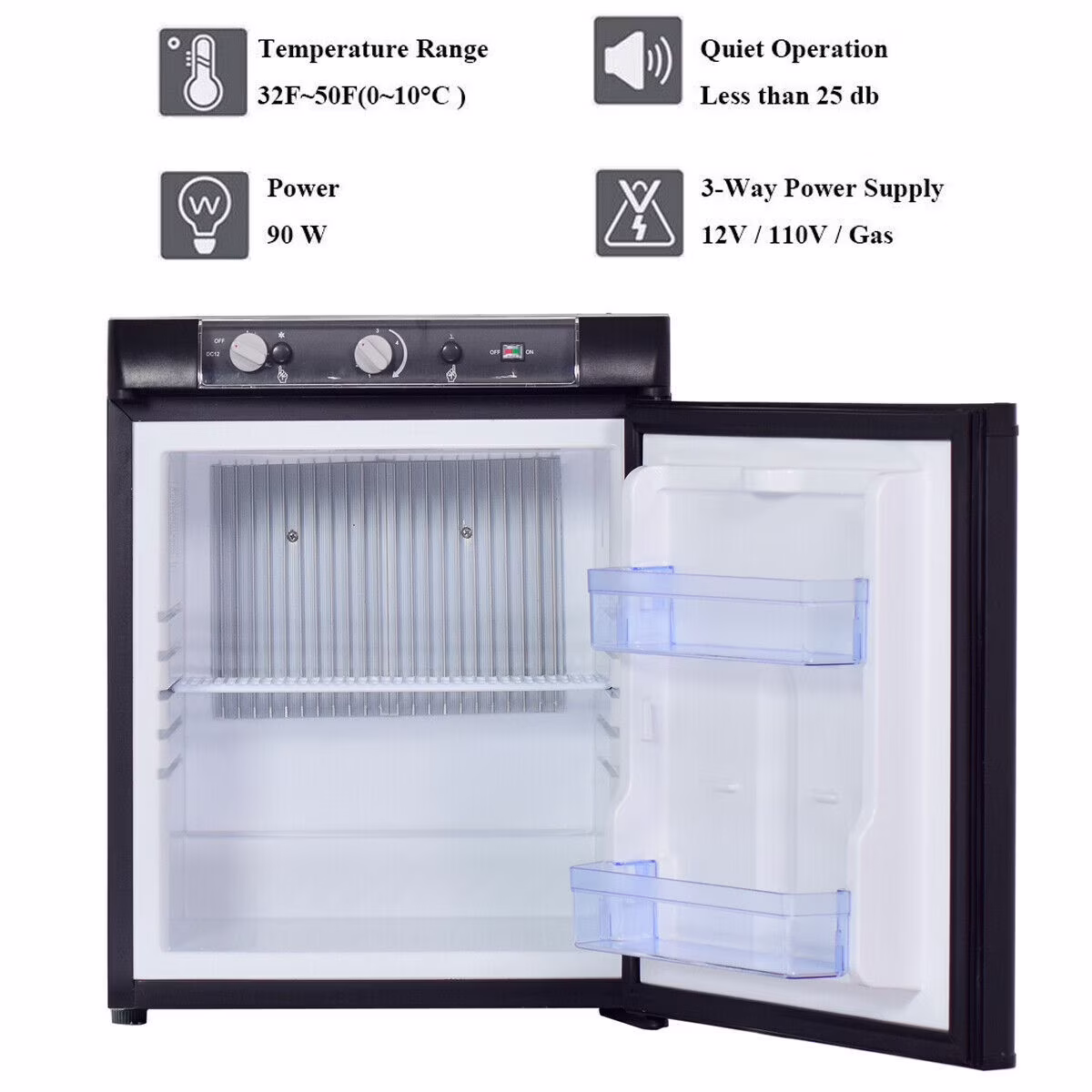 Smad 3-Way Propane Refrigerator 1.4 Cu ft 3 Way Caravan RV Camper Gas Fridge 110V LPG - Image 3