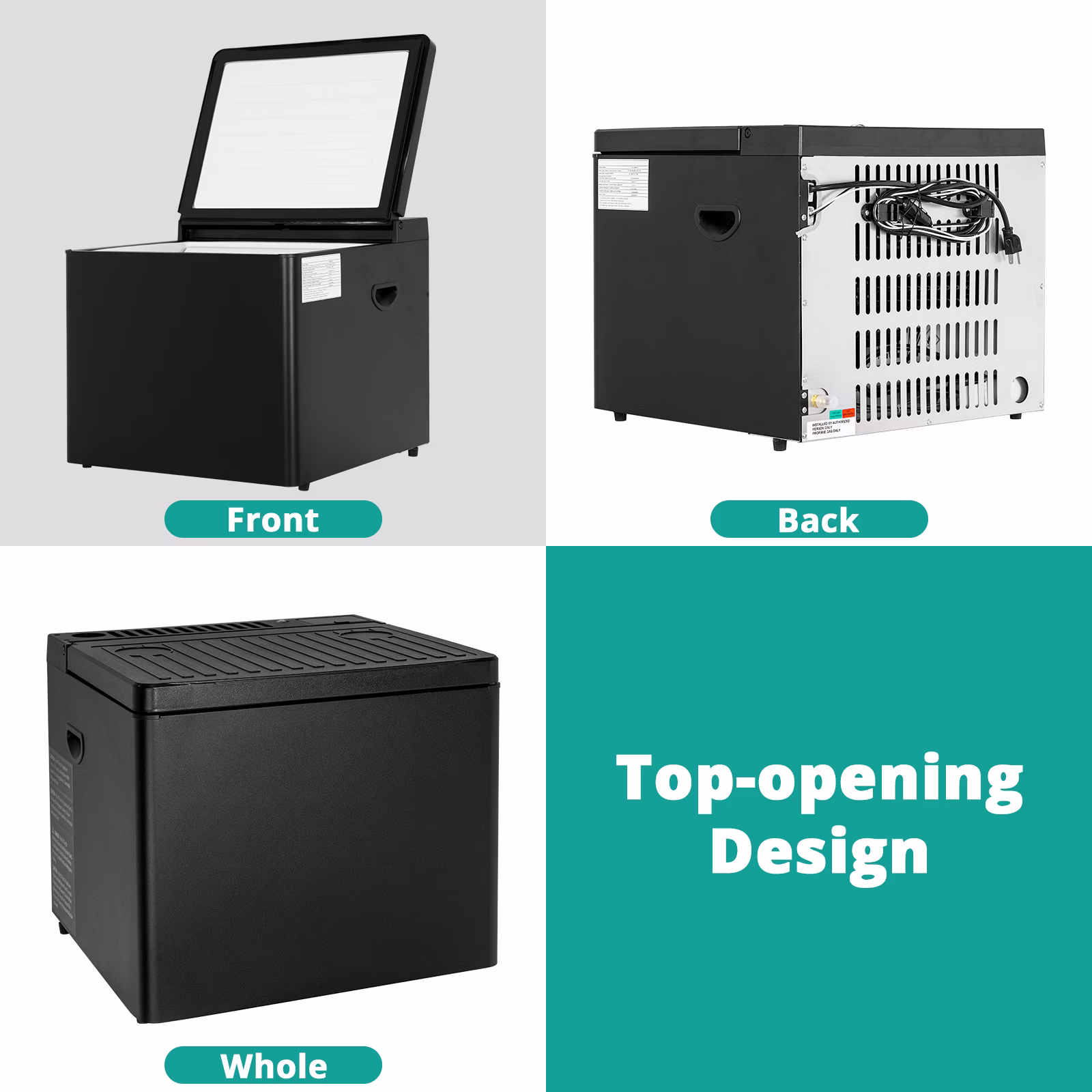 Smad Chest Freezer LPG/12V/110-120V Refrigerator Outdoor Travel Fridge 1.6 Cu ft Indoor Car - Image 5