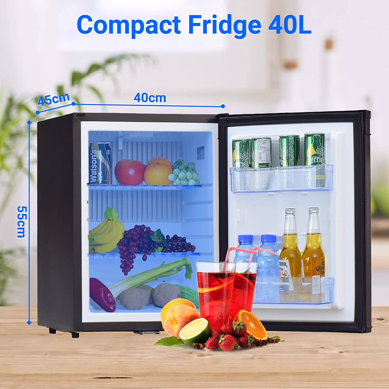 Smad Compact Mini Fridge 1.4 Cu ft Quiet Absorption Refrigerator with Lock 40L Truck Fridge 110V/12V - Image 5