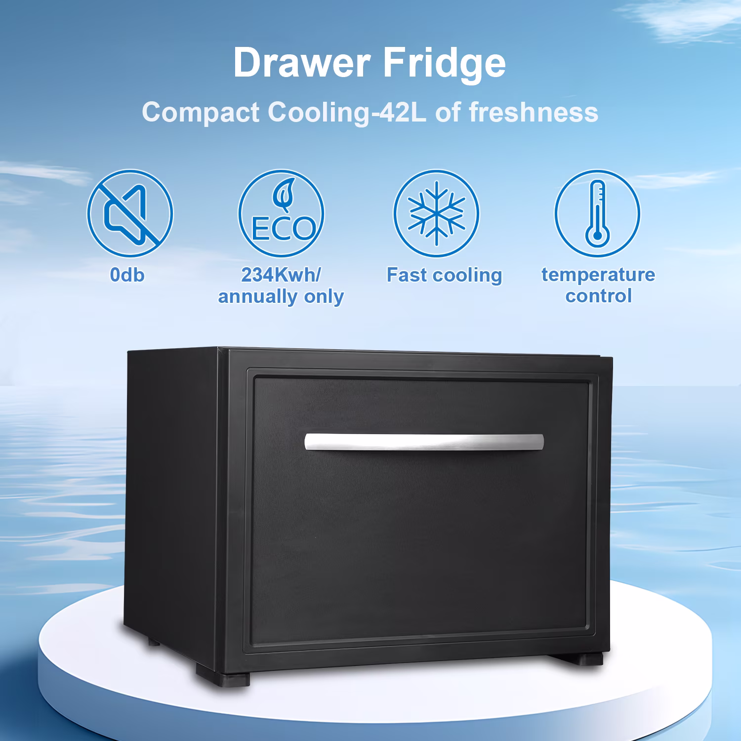 Smad Drawer RV Refrigerator 12V Truck Cooler AC DC Fridge Hotel 1.7 cu ft Quiet - Image 4