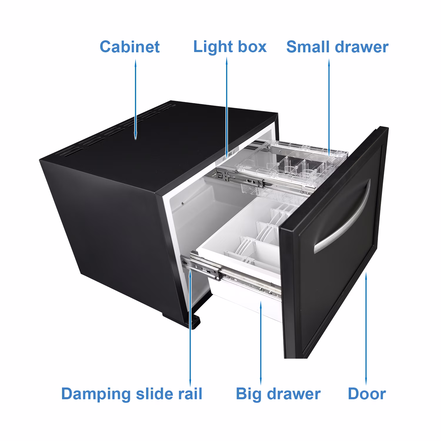 Smad Drawer RV Refrigerator 12V Truck Cooler AC DC Fridge Hotel 1.7 Cu ft Quiet - Image 4