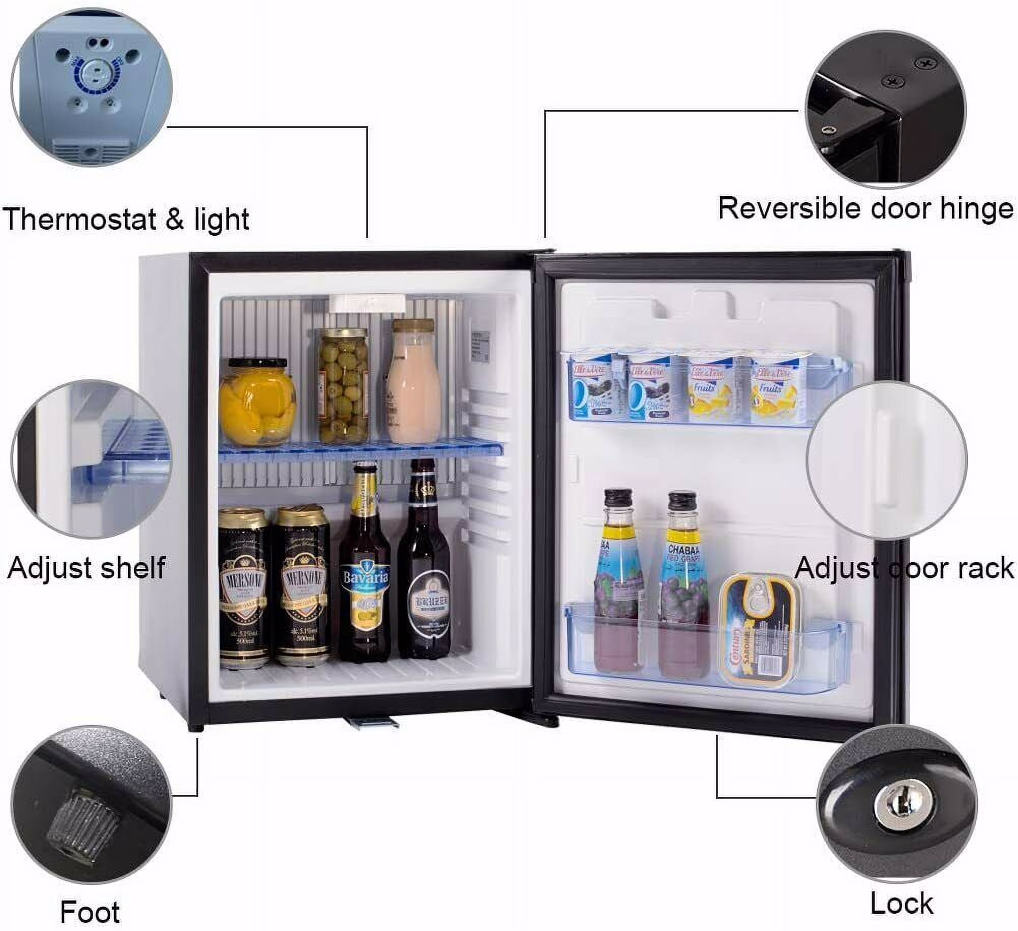 Smad Mini Refrigerator Semi Truck AC110 DC12V Fridge 1.0 Cu ft Freightliner Cascadia Reversible Door - Image 3