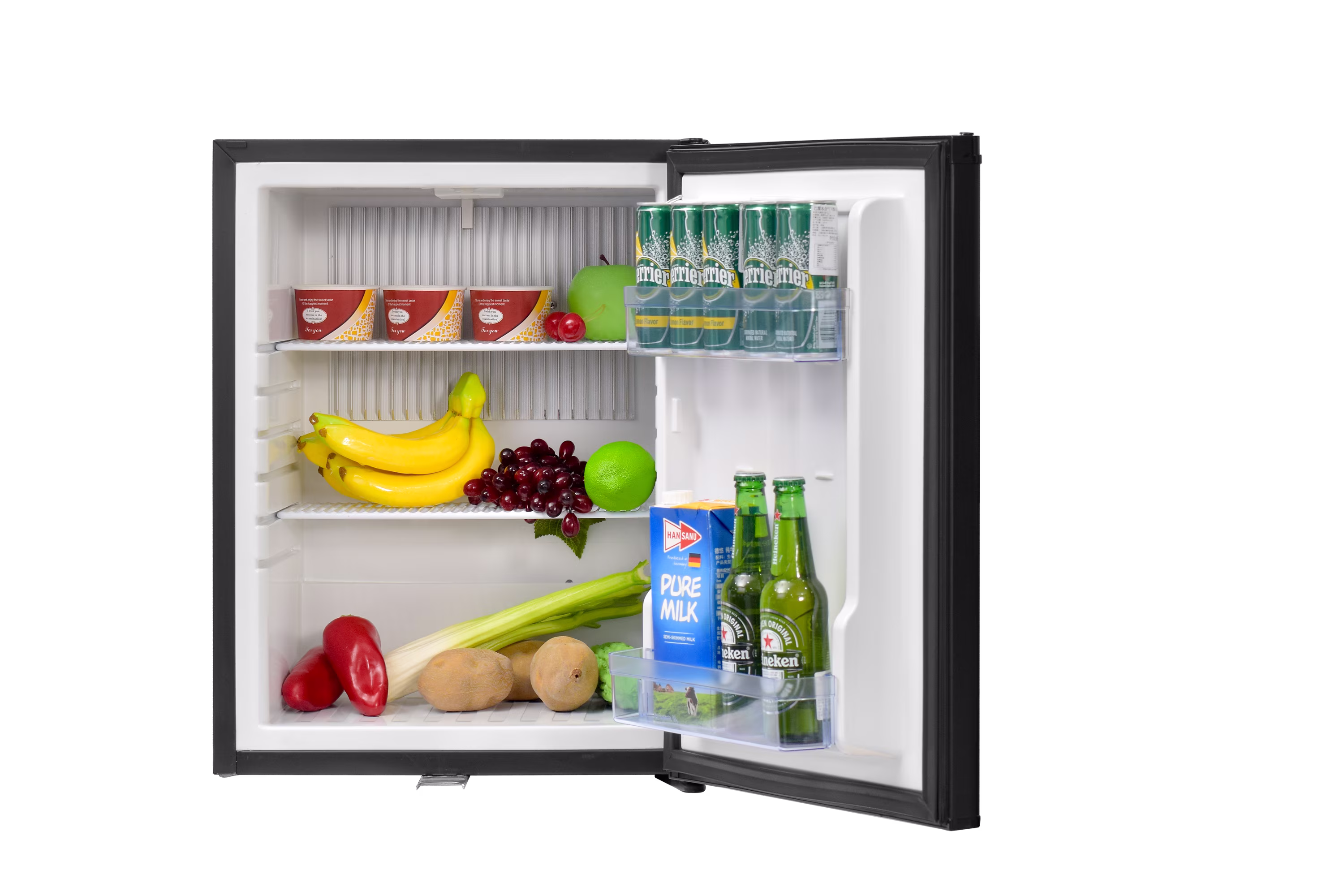 SMAD Mini RV Fridge 12V 110V Refrigerator Semi Truck Freightliner Cascadia 1.6 Cu.ft Black - Image 4