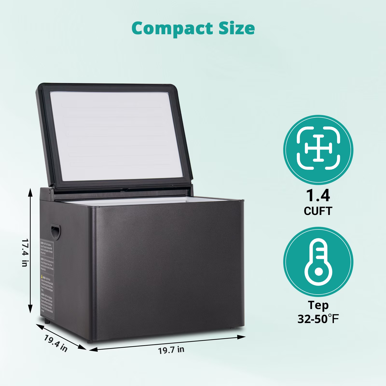 Smeta Chest Freezer LPG/12V/110-120V Refrigerator Outdoor Travel Fridge 1.6 Cu ft Indoor Car - Image 2