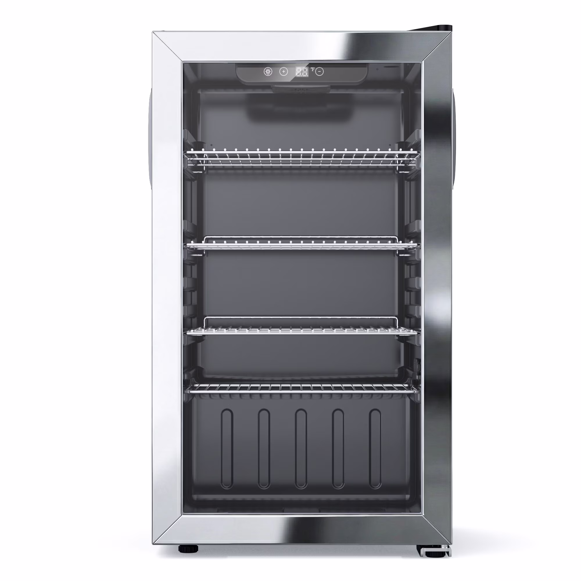 Snowyermine 130 Can Beverage Refrigerator and Cooler with Glass Door for Home, 17.3 in W, 31.5 in H, Silver - Image 4