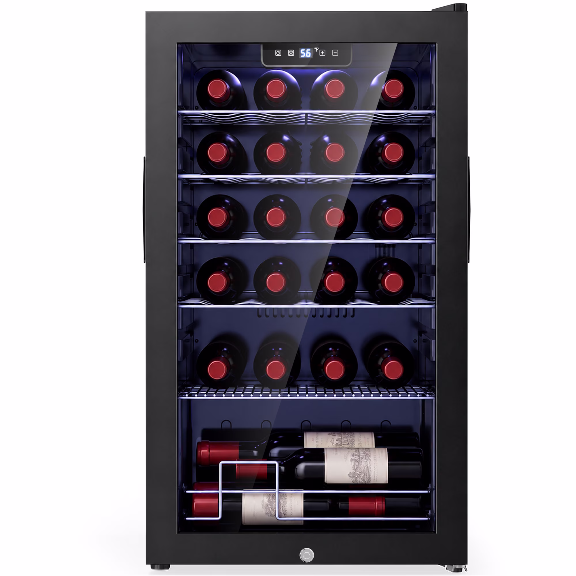 Snowyermine 25 Bottles Wine Cooler Refrigerator,Built-in Wine Fridge with Stainless Steel Glass Door, for Home Bar, Kitchen, or Office