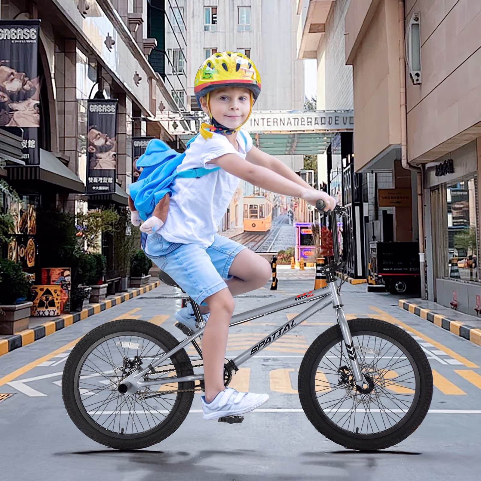 SPATIAL 20" BMX Bicycle,Fits Rider for 4'3" - 5'4", Dual Disc Brakes BMX Bikes,2 Pegs Single Speed Bike - Image 2