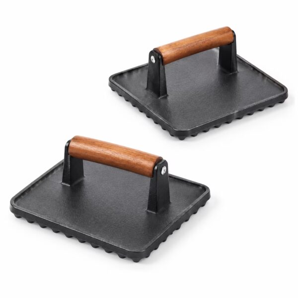 Square Cast Iron Burger Press Smash Griddle Cooking Weight For Blackstone