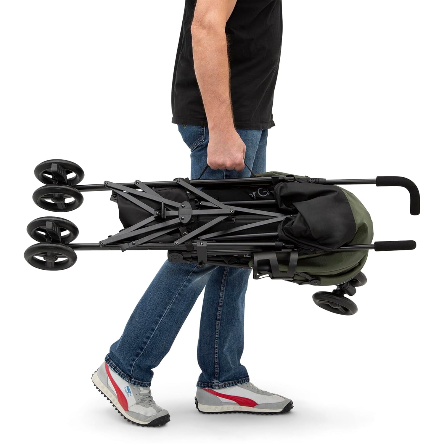 Stroller by Children Lightweight Travel Stroller with Smoothest Ride & Compact Fold, 3-Position Recline, Extra Large Storage Basket, Olive Green - Image 2