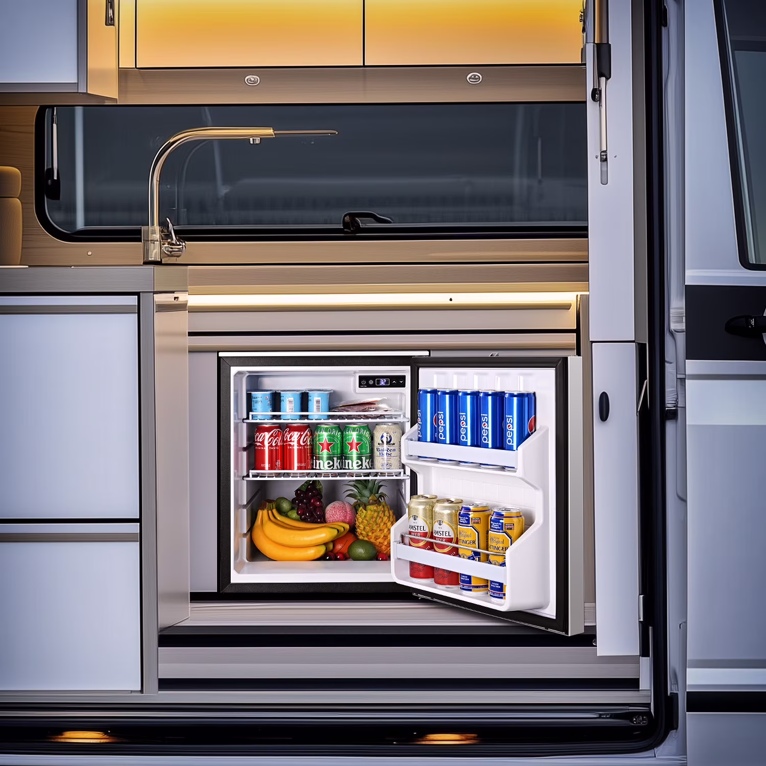 Sunmaki Portable 63.4Qt RV Refrigerator 12V, Mini Portable Car Fridge Cooler Energy Efficient, Anti-Shock&Shake Compact for Road Trips, Camping, and Travel, Silver - Image 5