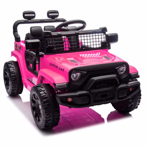 Sunnyfree 24V 2 Seater Kids Ride on Truck with Remote Control, Electric Battery Powered Toys Car w/ 4 Wheels Spring Suspension, LED Lights, Bluetooth Music, Pink - Image 5
