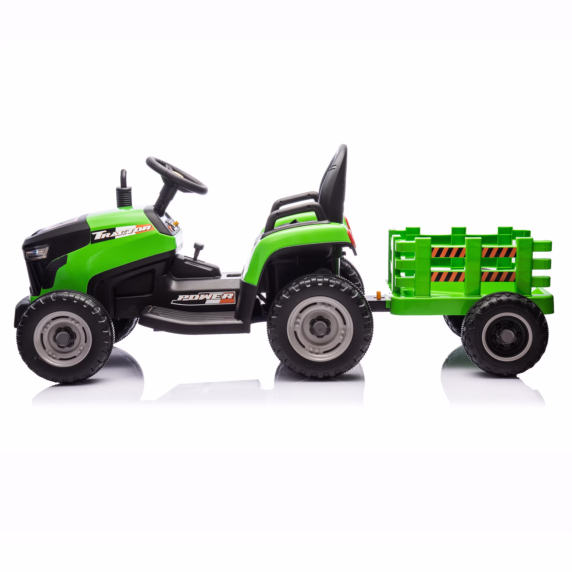 Sunnyfree 24V Kids Ride on Tractor, Electric Tractor with Detachable Trailer, Ride on Toys with Remote Control, 2×200W Motors, Bluetooth, LED Lights, Ages 3-8, Green - Image 4
