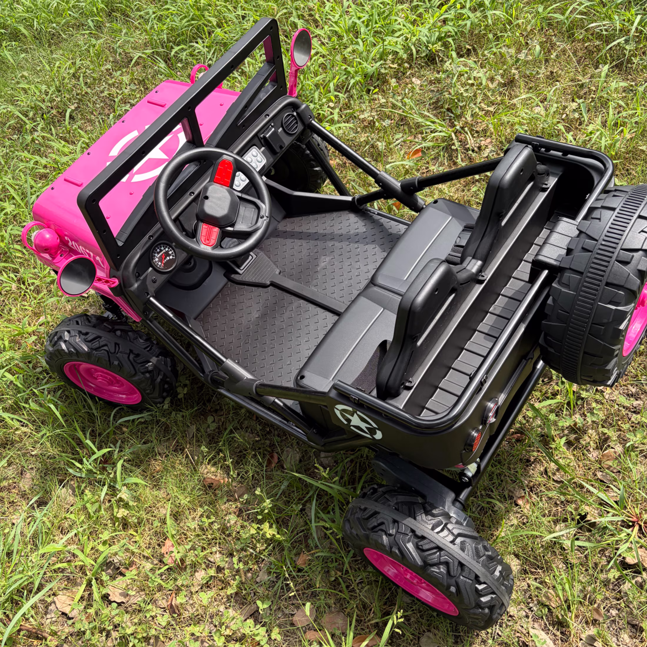 Sunnyfree 36V 2 Seater Ride On Toys for Big Kids, Up to 9 MPH, EVA Tires Power Car Wheels w/Metal Frame, 4-Wheel Suspension, Bluetooth, Rose - Image 5