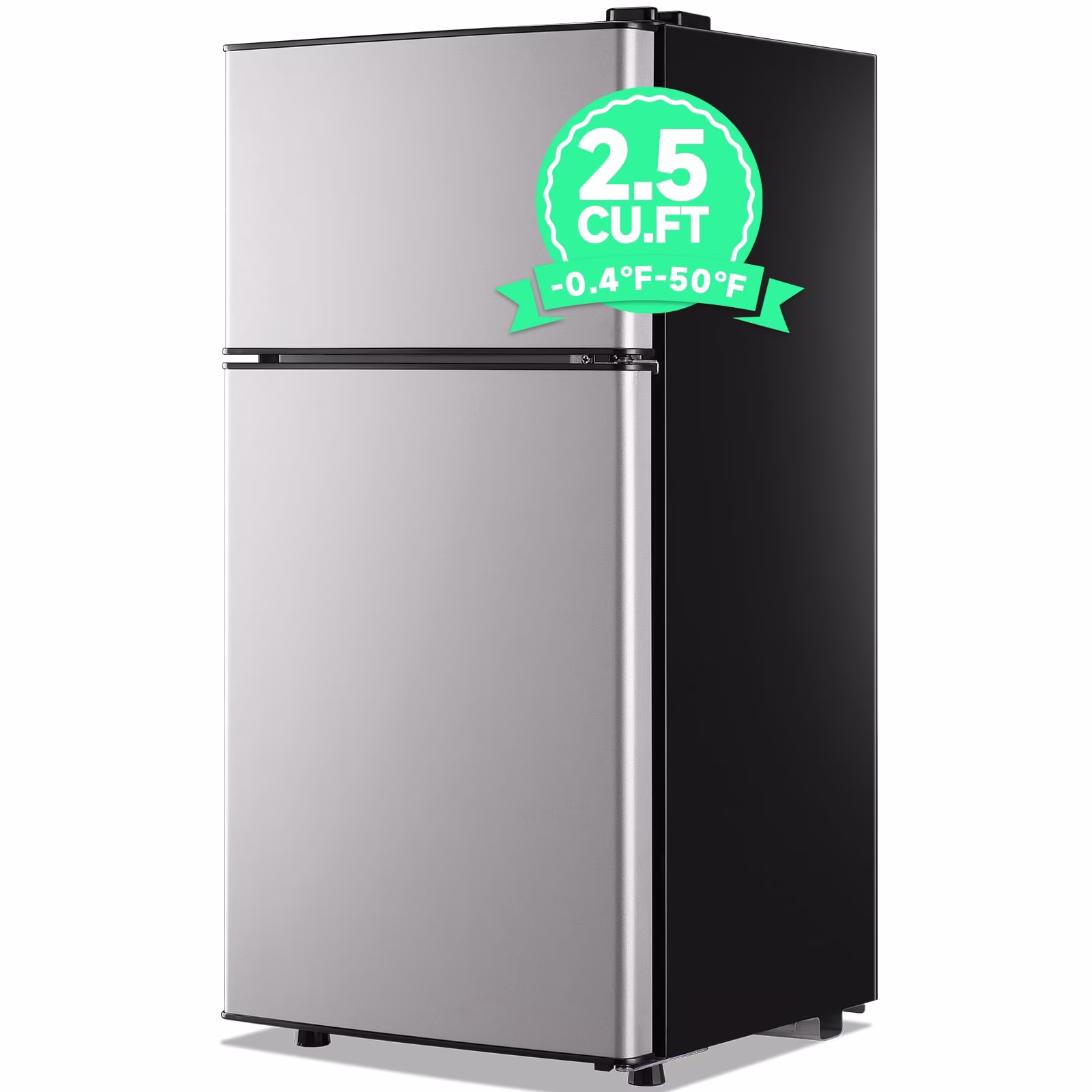 TACOOL 2.5Cu.ft Small Refrigerator Mini Fridge for Dorm with Drink Holder and Egg Tray, Silver