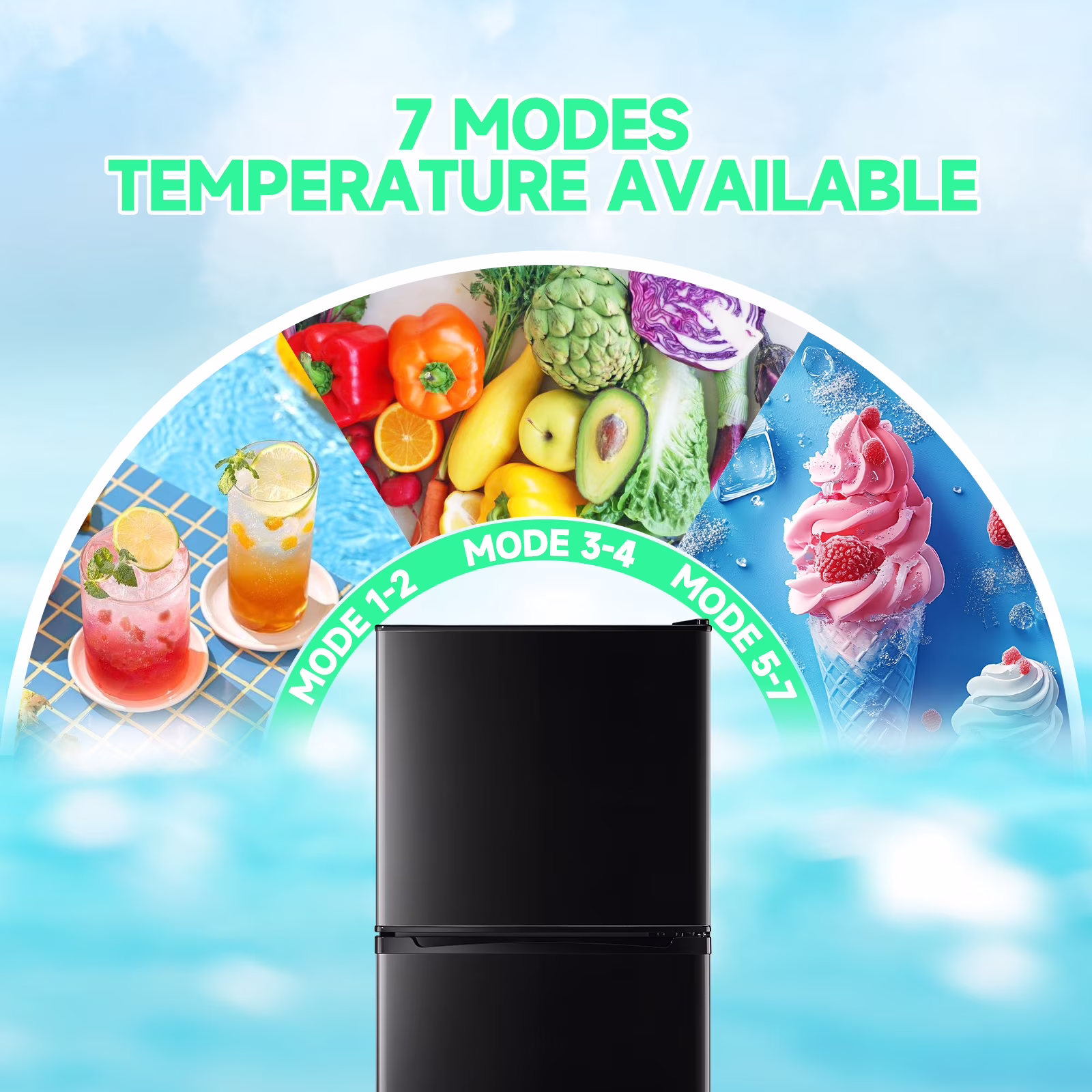 TACOOL 4.0 Cu.ft Small Refrigerator Mini Fridge for Bedroom Drink Holder Large Capacity Suit for Home, Apartment, Office Black - Image 4