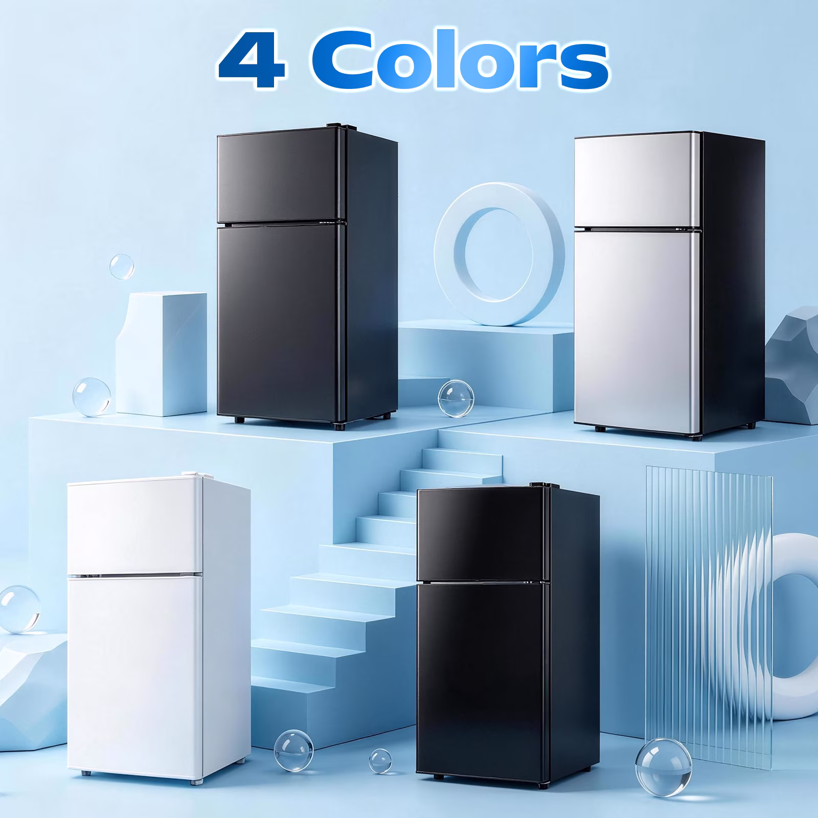 TACOOL Refrigerator with Top Freezer 2.4Cu.ft Two Door Small Mini Fridge for Person Use with Egg tray, Black - Image 5