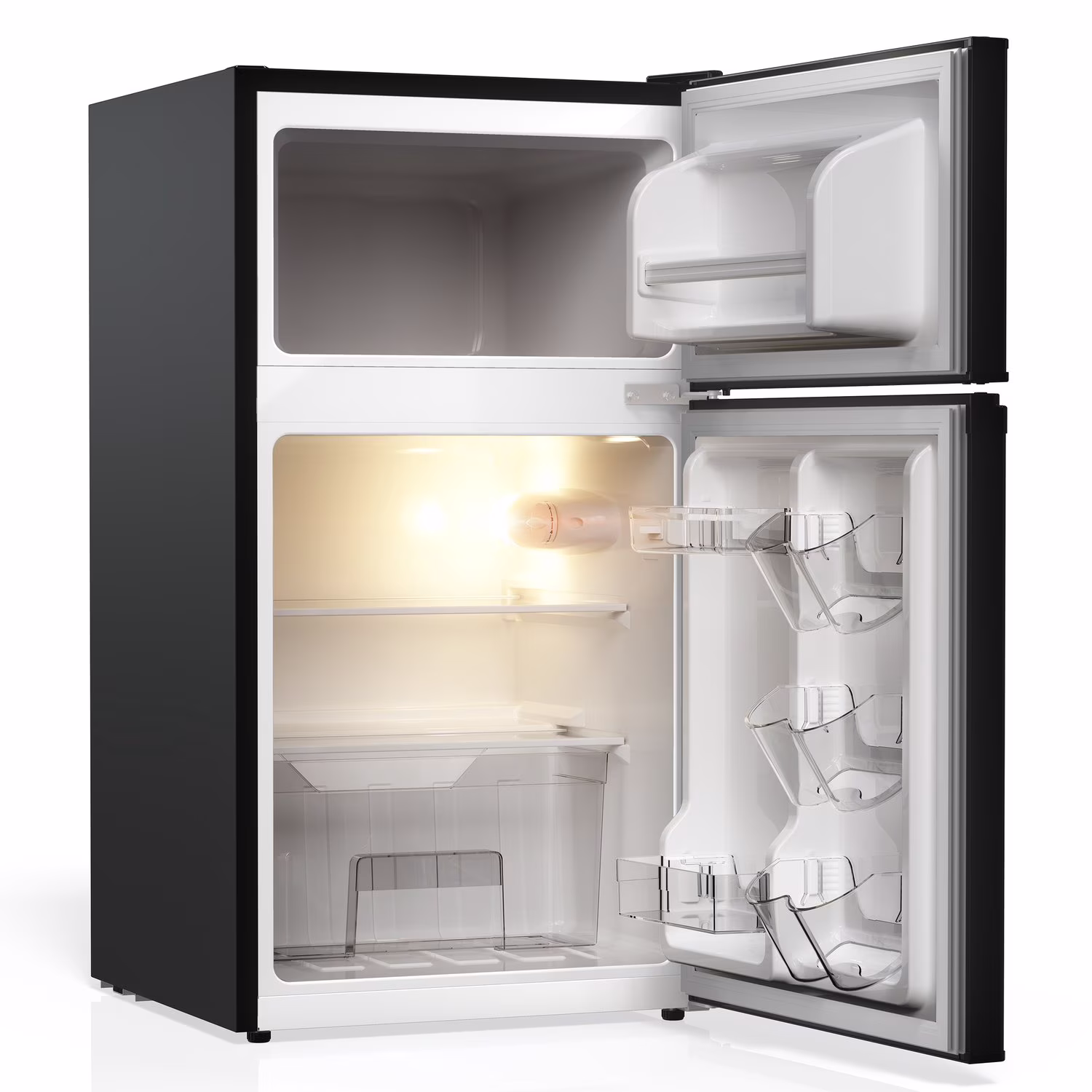 TCL Black Compact Two-Door Refrigerator with Freezer for Dorm, Office & Garage, 3.1 Cu. - Image 4