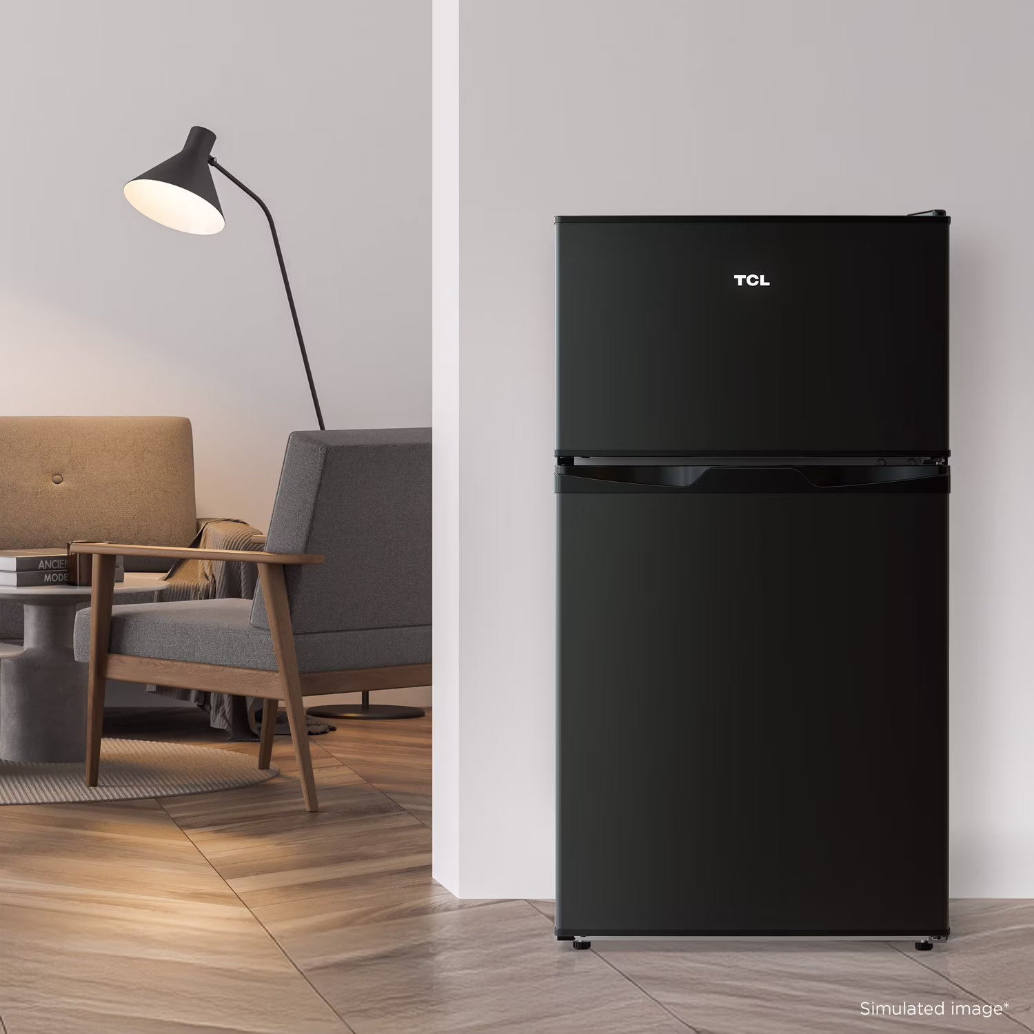 TCL Black Compact Two-Door Refrigerator with Freezer for Dorm, Office & Garage, 3.1 Cu. - Image 3