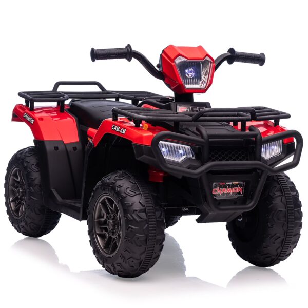 Telyswee 12V Kids Ride on ATV, Battery-Operated Car for Toddlers, High/Low Variable Speed Ride on Electric Vehicle with LED Light, Music, USB,1.5-2.2mph Safety Speed for Child Toy