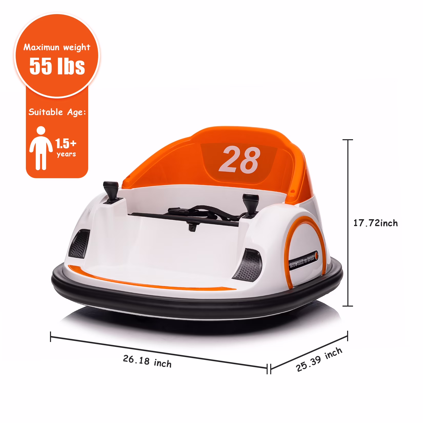 Telyswee 12V Ride On Bumper Car for Kids Ride on Toy Gifts Toddlers Electric Bumping Car with Remote Control, Battery Display, 360 Degree Spin, LED Lights, Music - Image 3