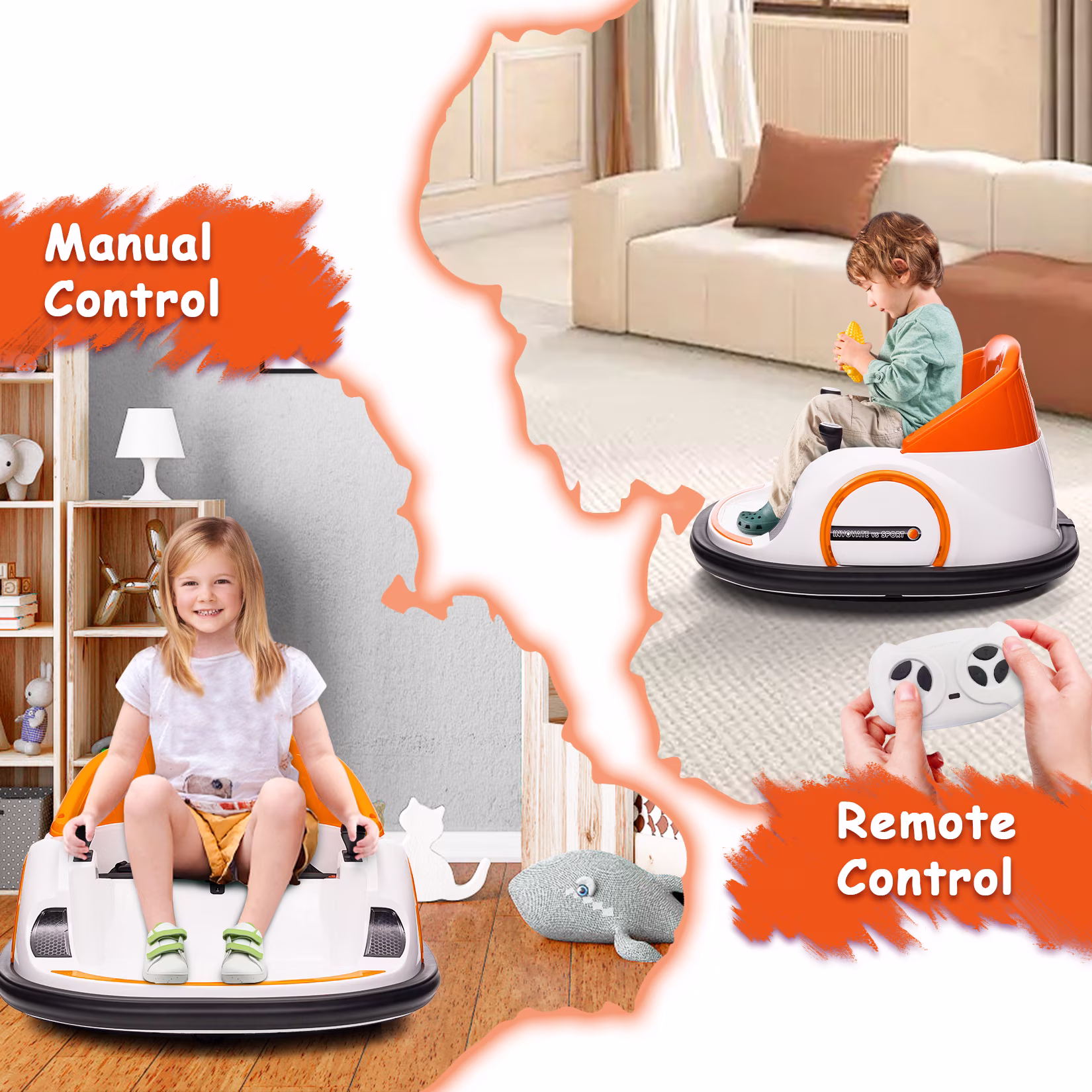 Telyswee 12V Ride On Bumper Car for Kids Ride on Toy Gifts Toddlers Electric Bumping Car with Remote Control, Battery Display, 360 Degree Spin, LED Lights, Music - Image 2