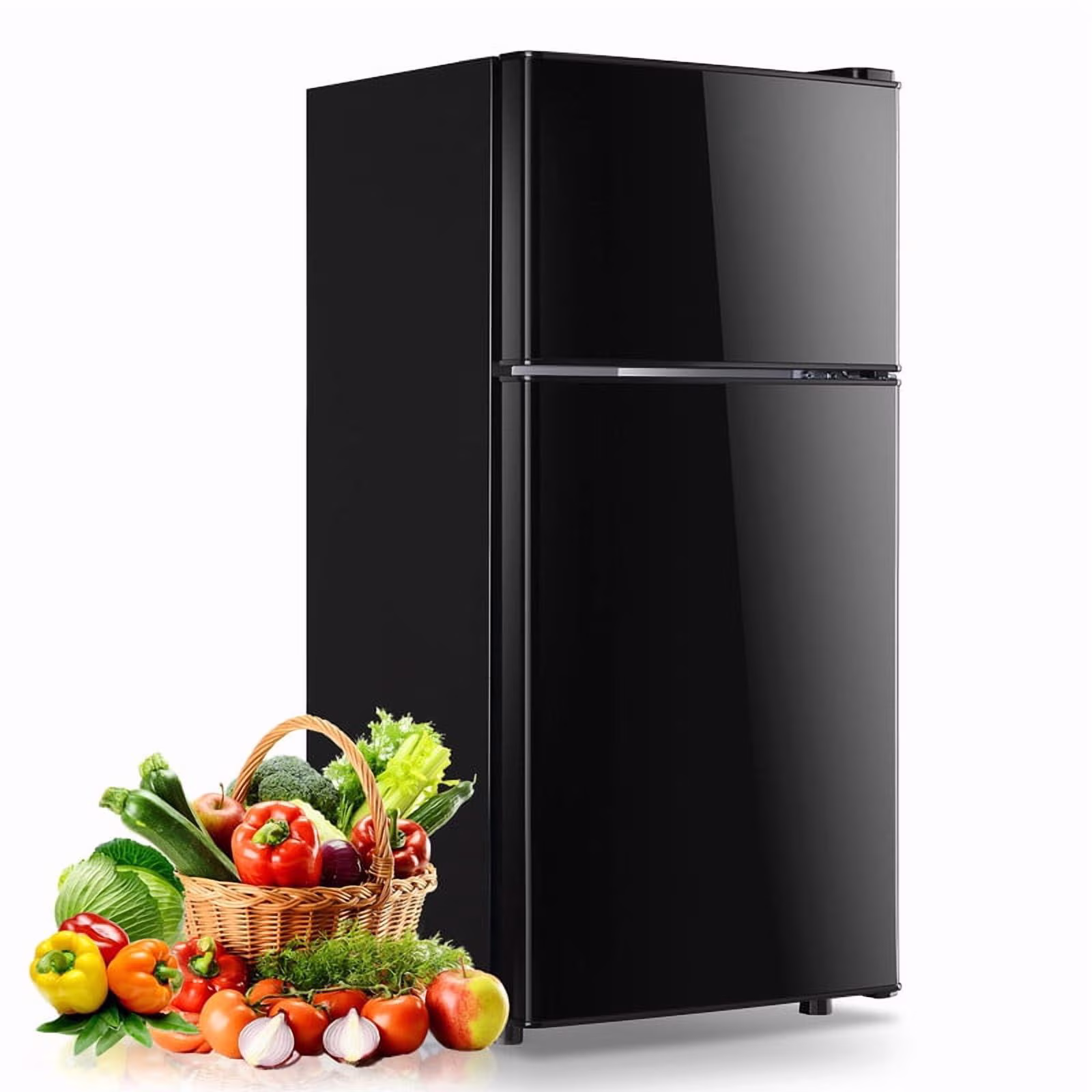 TINKLE WELL 3.2 Cu.ft Mini Fridge with Freezer, On Sale Compact Dual-Door Refrigerator for Bedroom, Dorm & Office, Black - Image 3
