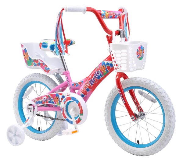 Titan Girl's Berry Brite BMX Bike for Girls with Training Wheels 16 Inch Kids Toddler Bicycle with Utility Basket & Streamers