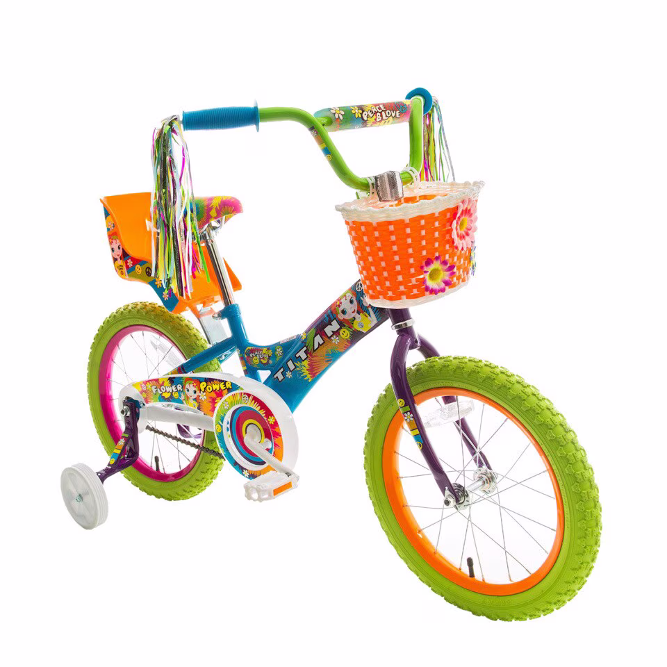 Titan Girls BMX Bike for Kids Ages 4 to 7 with 16 Inch Wheels Training Wheels and Basket - Image 2