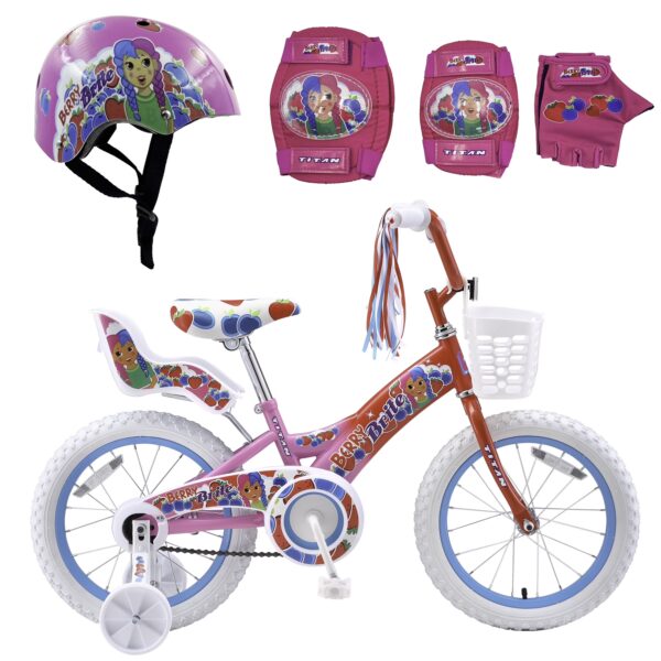 Titan Girls BMX Bike for Kids Ages 4 to 7 with 16 Inch Wheels Training Wheels and Doll Seat