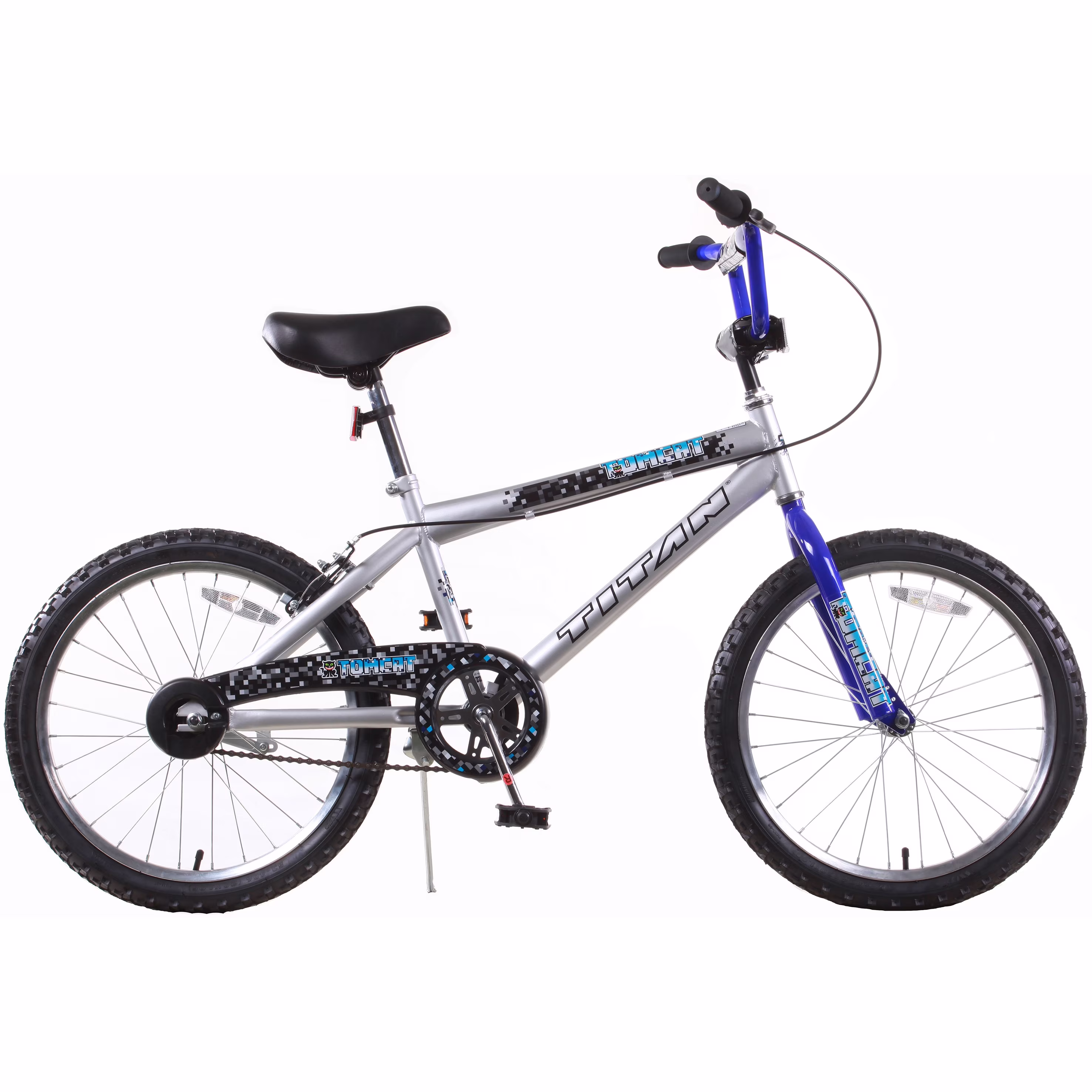 Titan Tomcat Boys BMX Bike with 20 Inch Wheels Silver Blue Coaster Brake Steel Frame Ages 7 to 12 - Image 2