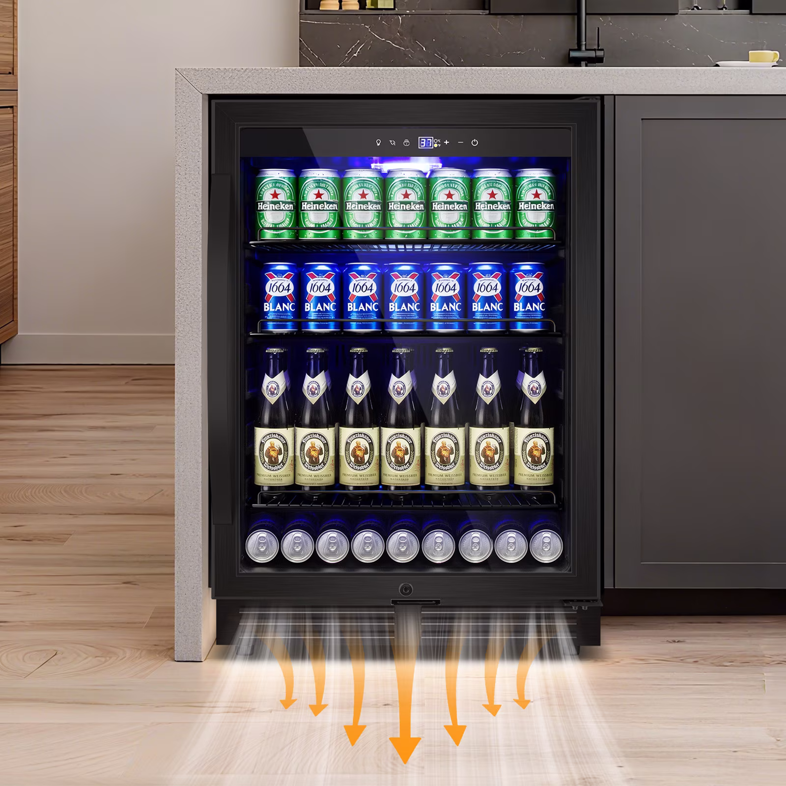 TITTLA 24 inch Beverage Refrigerator Cooler,190 Can Beverage Wine Cooler Under Counter,Black - Image 4
