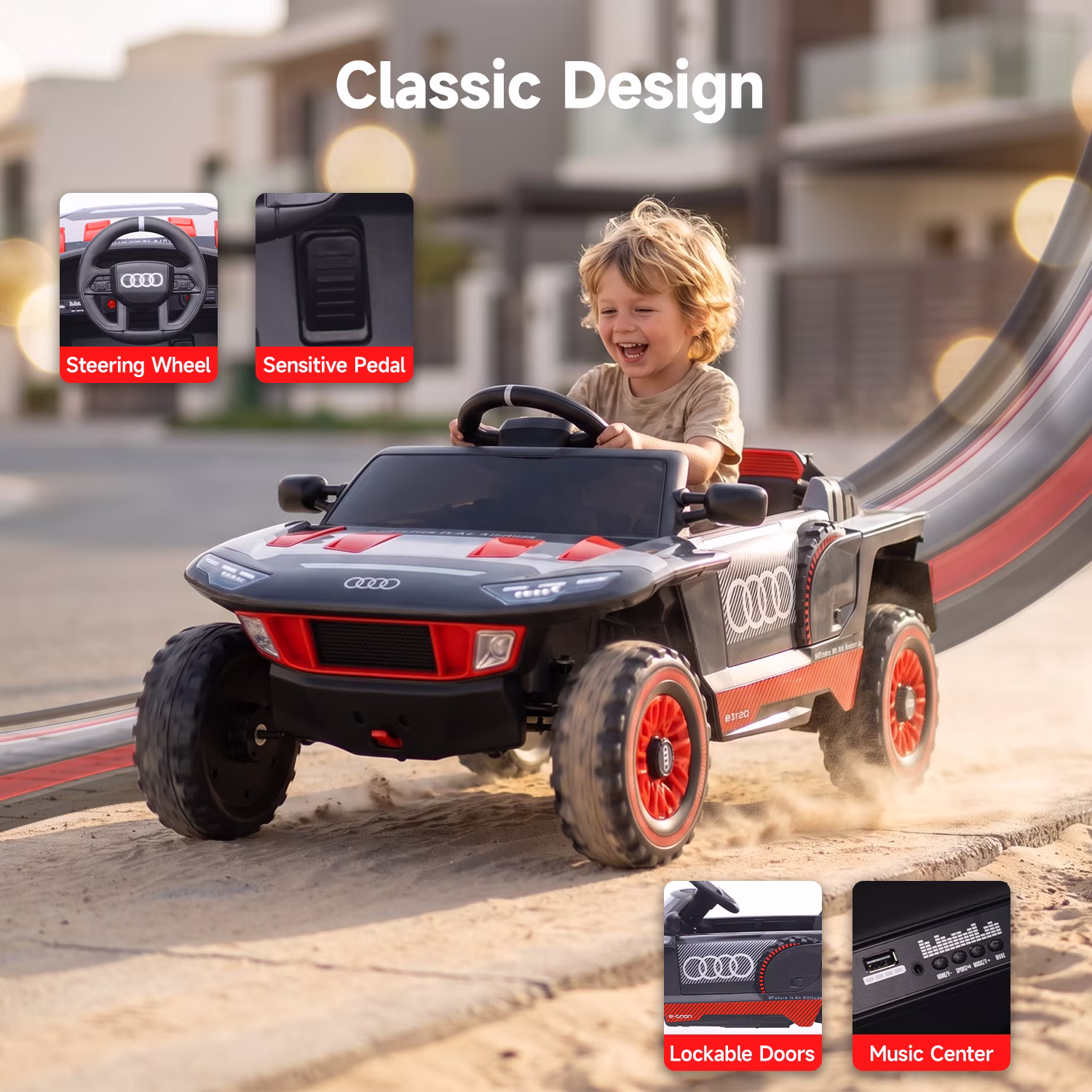 TJSTARQU 12V Kids Ride on Electric Car, Toddler Ride on Toys for Ages 1-4, Black - Image 5