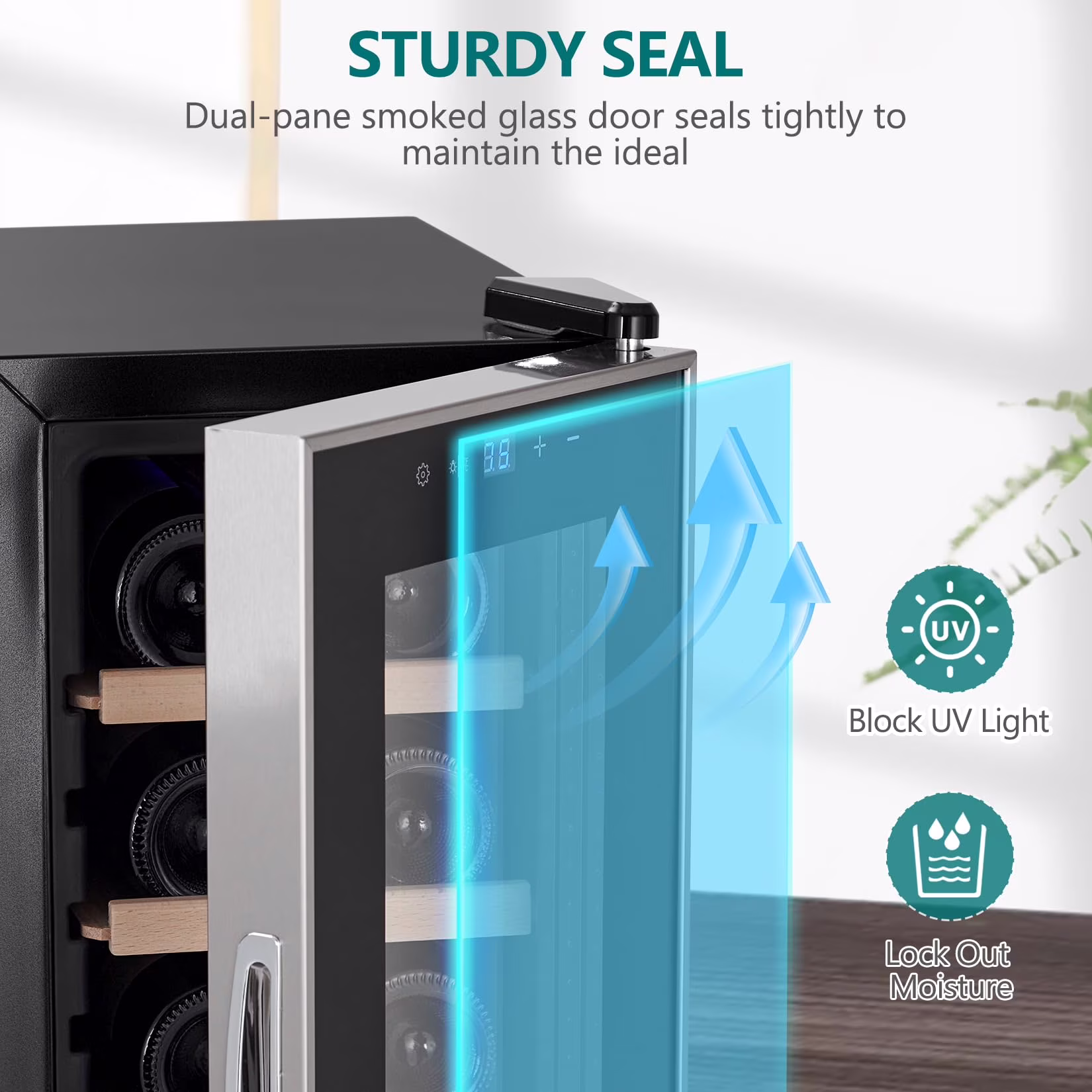 Towallmark Beverage Refrigerator Cooler, 18 Bottle Compressor Wine Cooler, Freestanding Beverage Refrigerator, Wine Cellar with Adjustable Temp Control for Red, White, Champagne, Beer and Soda - Image 3