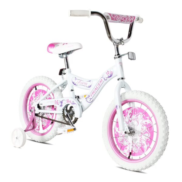 TRACER Avery Kids Bike for Ages 3 to 7 with Training Wheels, White