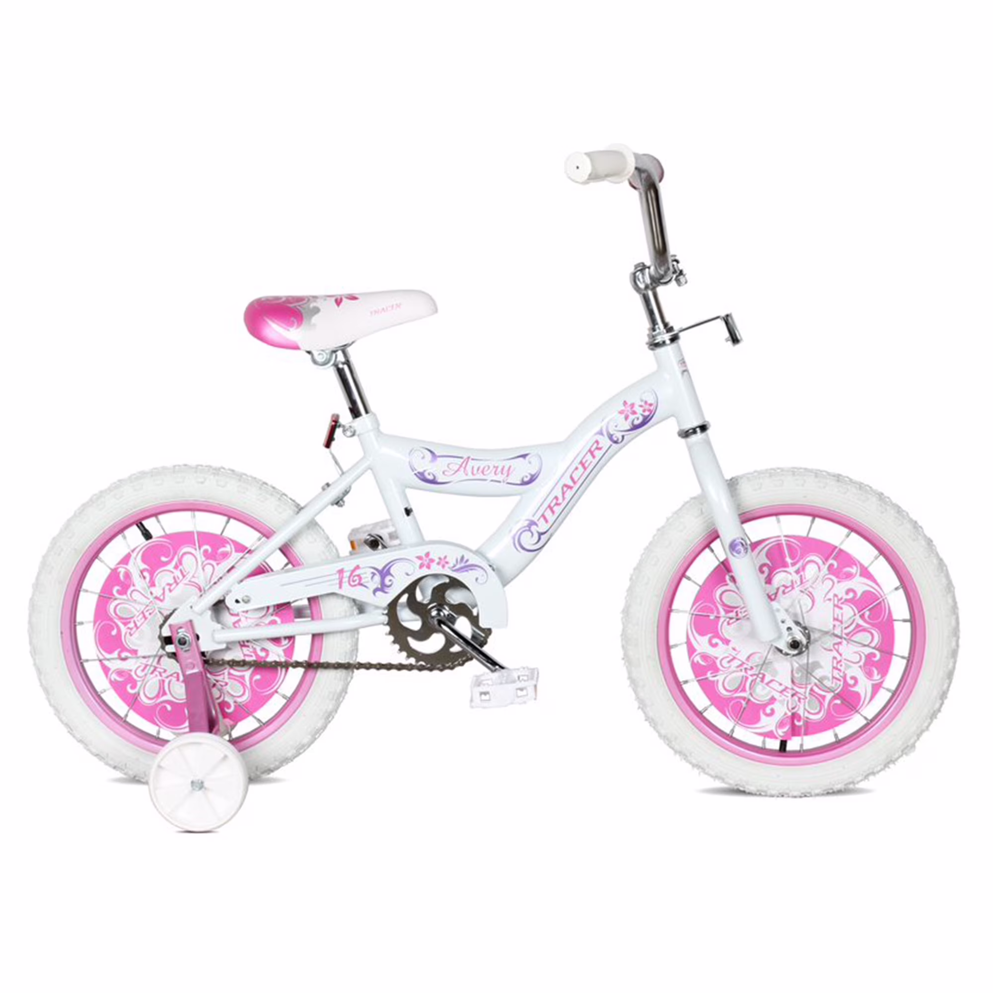 TRACER Avery Kids Bike for Ages 3 to 7 with Training Wheels, White - Image 3