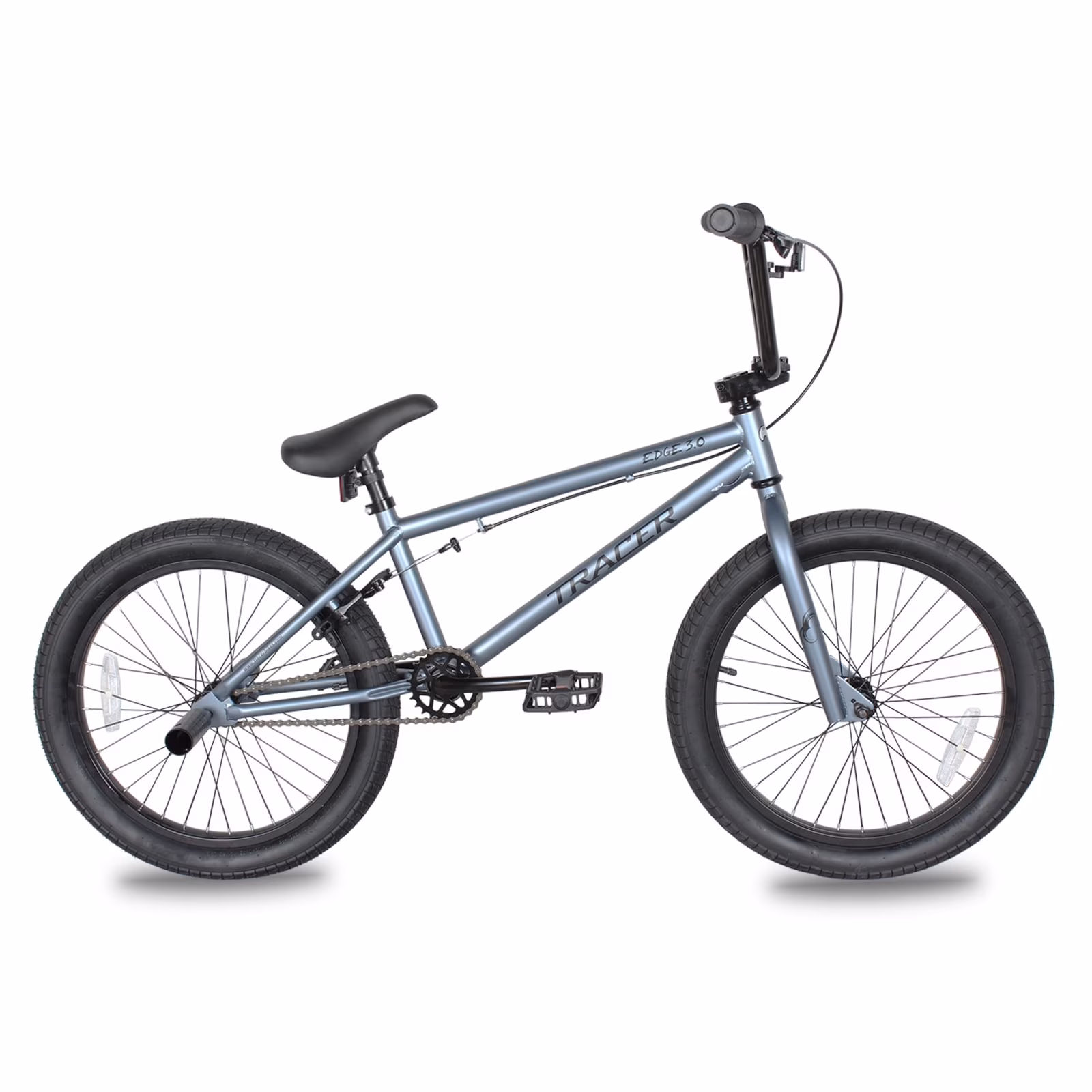 Tracer Edge 3.0 20" Professional BMX Bike, Hi-ten Steel Frame, U-brake, for Men, Teen, Beginner, Matte Gray