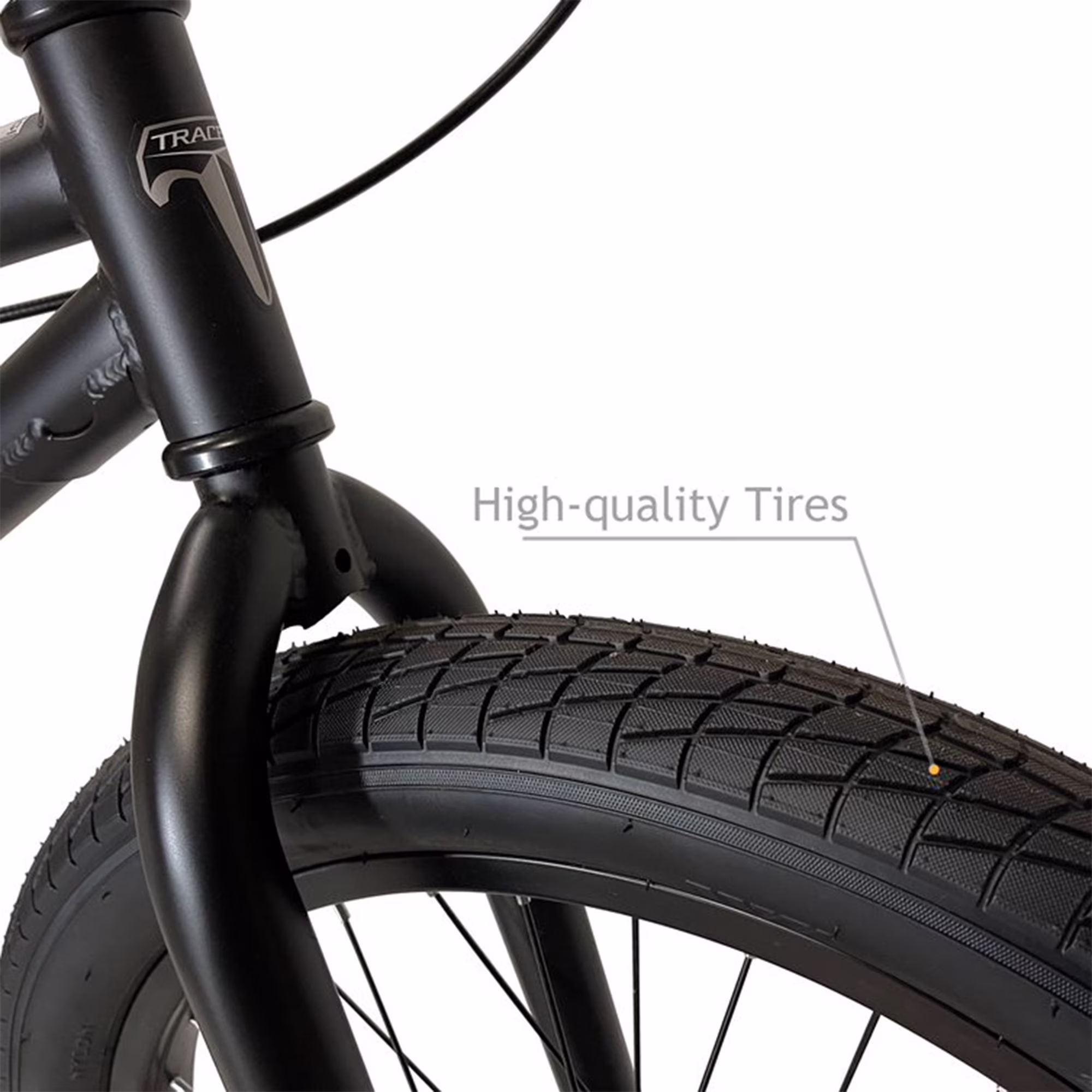 TRACER Edge 3.0 BMX Bike, 20" Wheel, 2.3" Tire, Hi-ten Steel Frame Freestyle for Beginners,Adult,Teen,Matte Black - Image 4