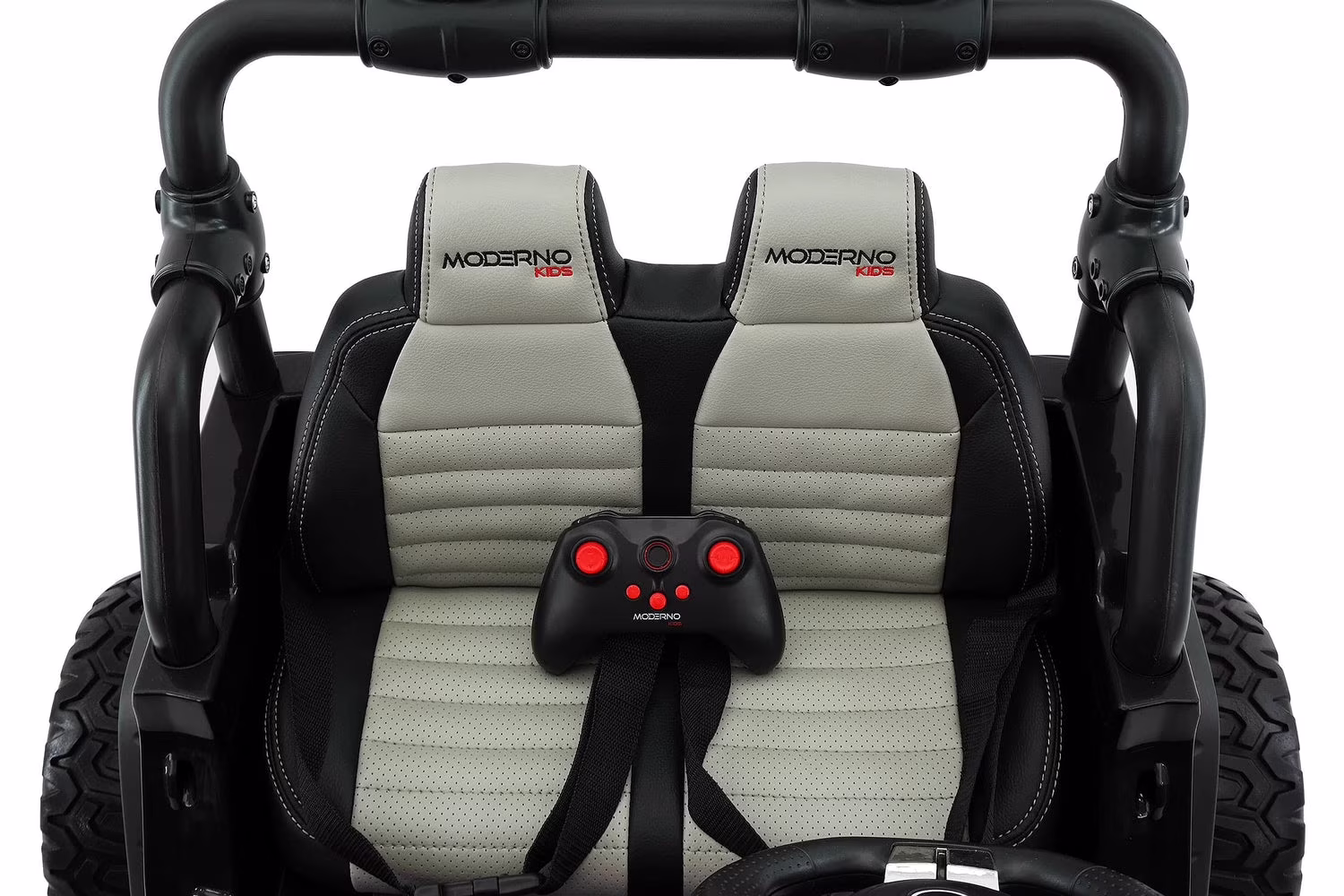 Trail Explorer 24V Kids Ride On Truck With Parental Control Remote, LED Foam Wheels, MP3 + Wireless Music Streaming, Vegan Leather Seats - Image 4