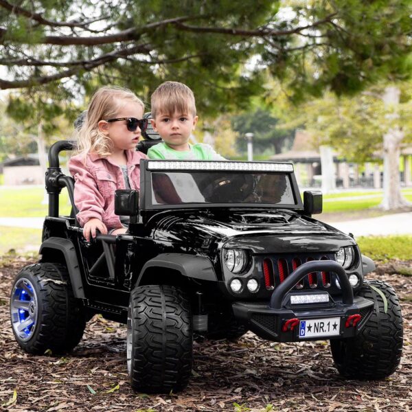 Trail Explorer 24V Kids Ride On Truck With Parental Control Remote, LED Foam Wheels, MP3 + Wireless Music Streaming, Vegan Leather Seats