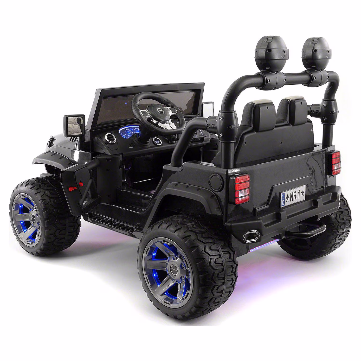 Trail Explorer 24V Kids Ride On Truck With Parental Control Remote, LED Foam Wheels, MP3 + Wireless Music Streaming, Vegan Leather Seats - Image 5