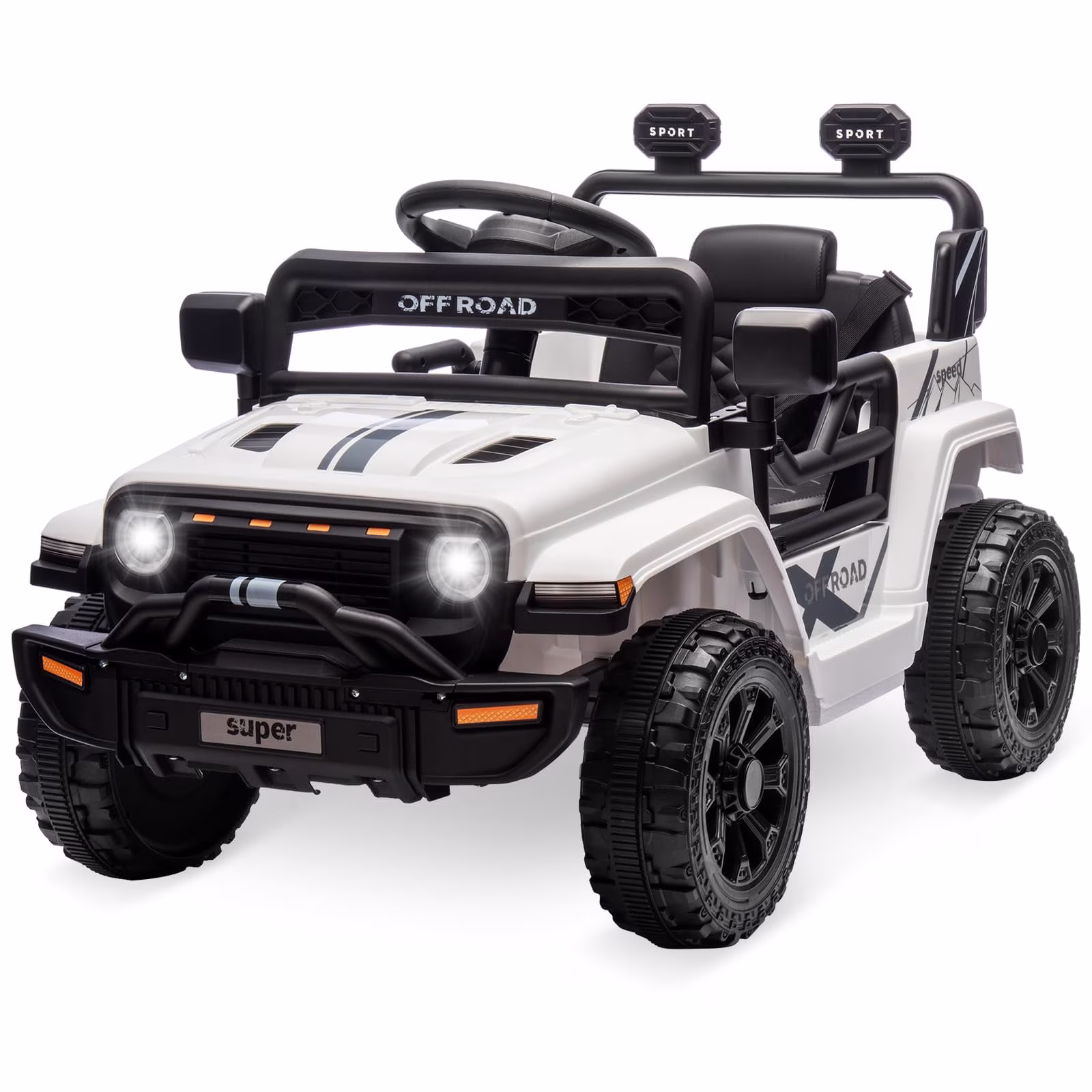 TROPOW Kids Cars Electric Ride On,12V Ride On Truck Car, Toddler Ride On Toy w/Parent Remote Control, Steering Wheel Music,Kids Electric Vehicles for Age 2-5,Christmas Gifts for Kids